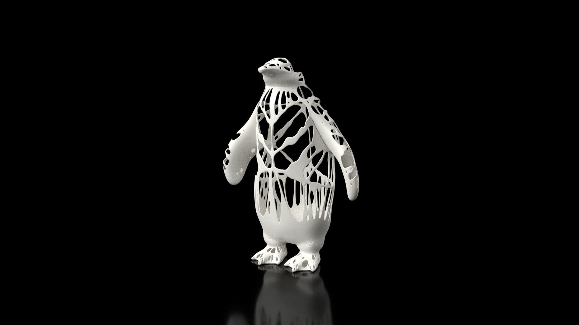 Penguin Dust Voronoi Low-poly 3D model_1