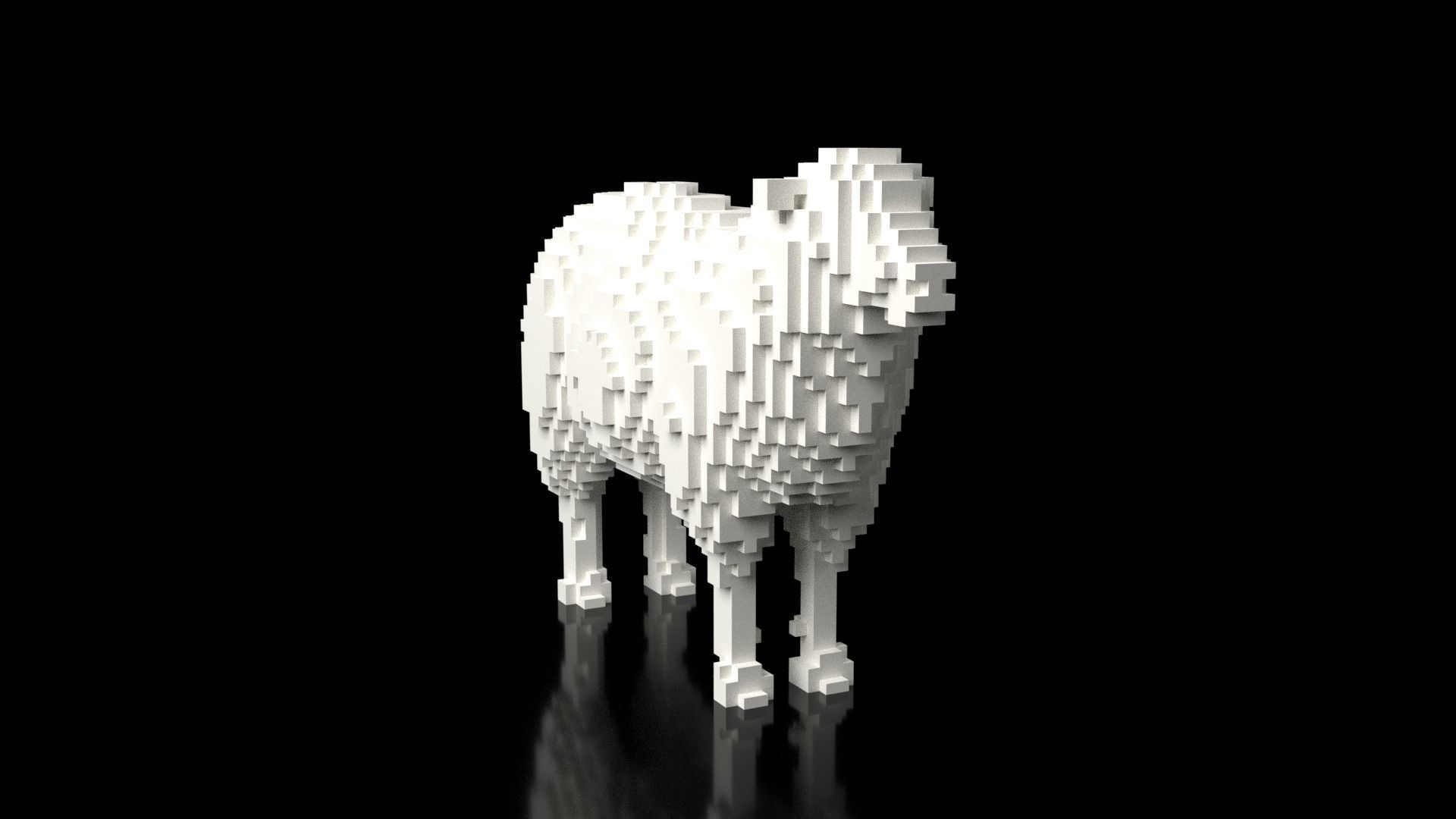 Sheep Minecraft Voxel Low-poly 3D model_2