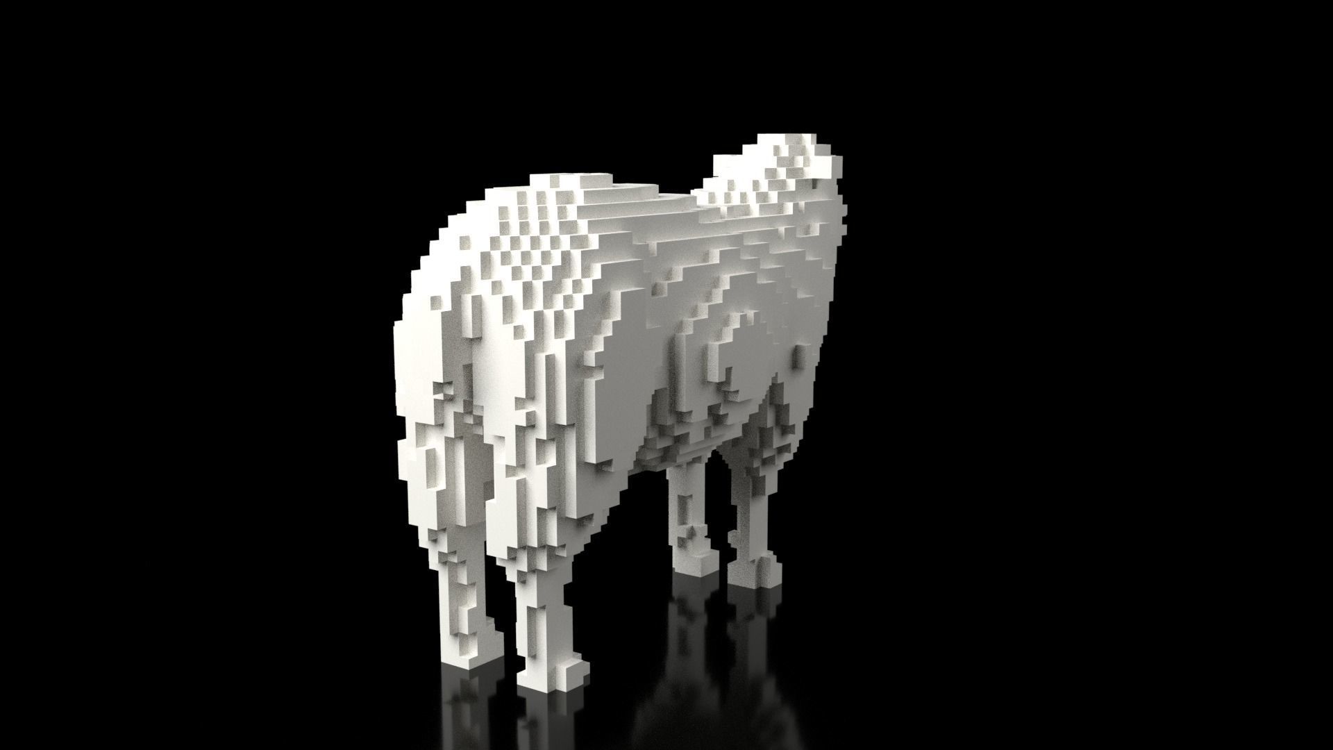 Sheep Minecraft Voxel Low-poly 3D model_4