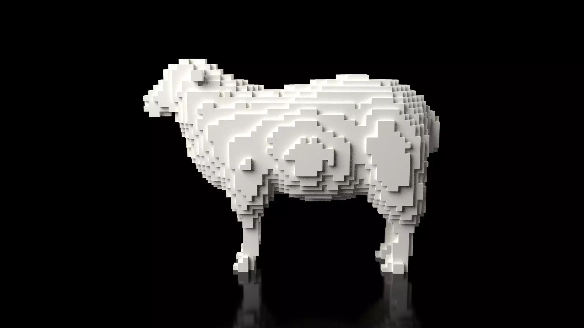 Sheep Minecraft Voxel Low-poly 3D model_0