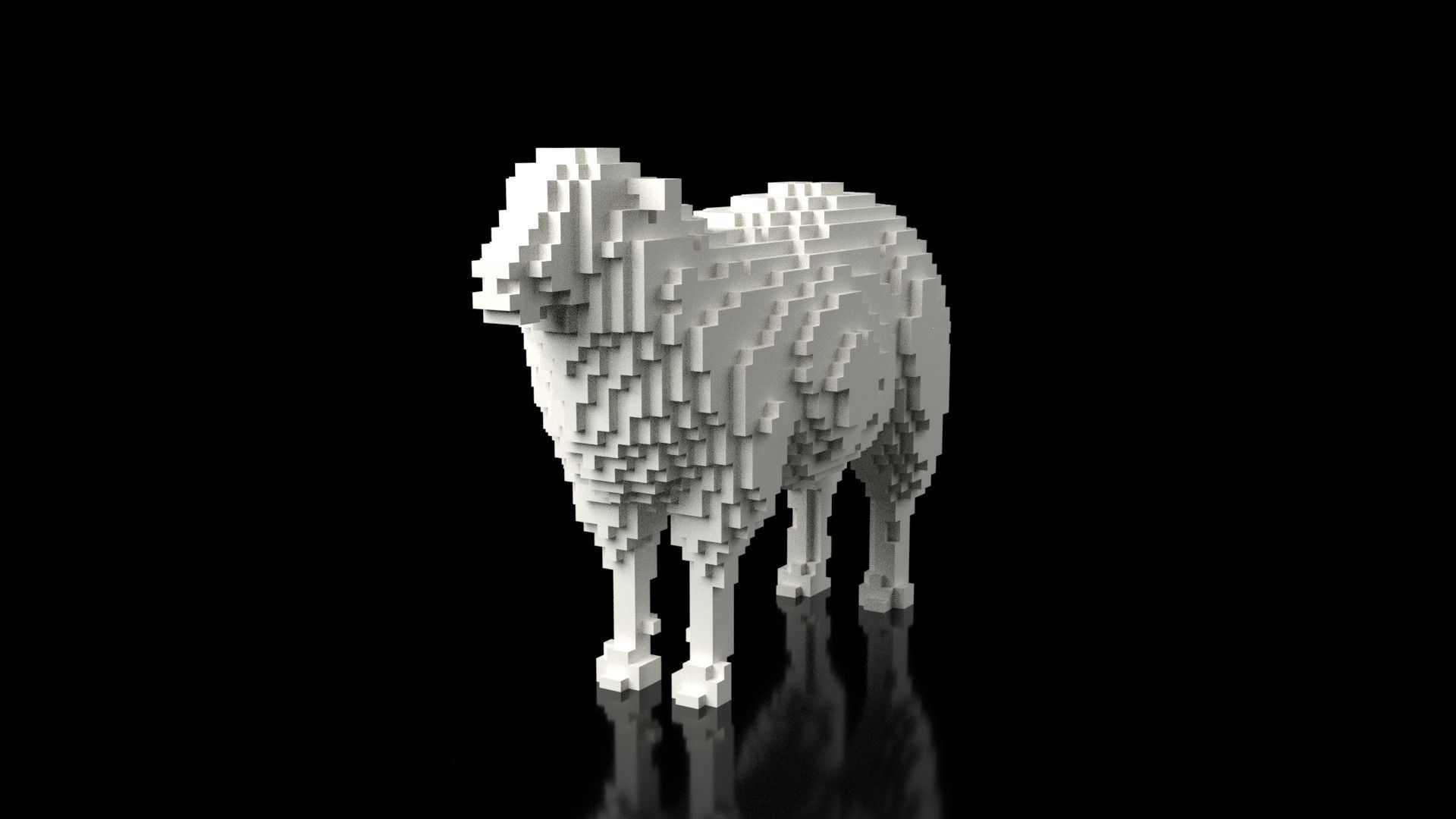 Sheep Minecraft Voxel Low-poly 3D model_1