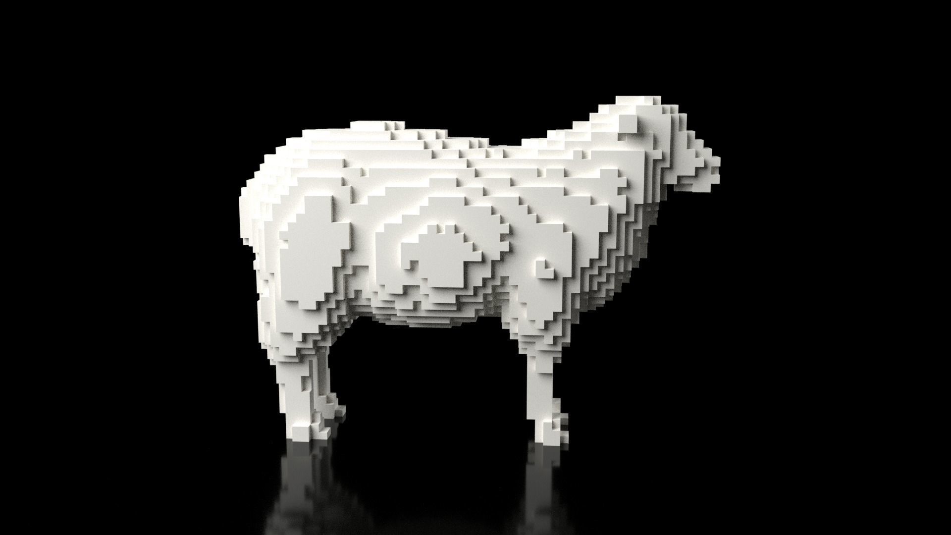 Sheep Minecraft Voxel Low-poly 3D model_3