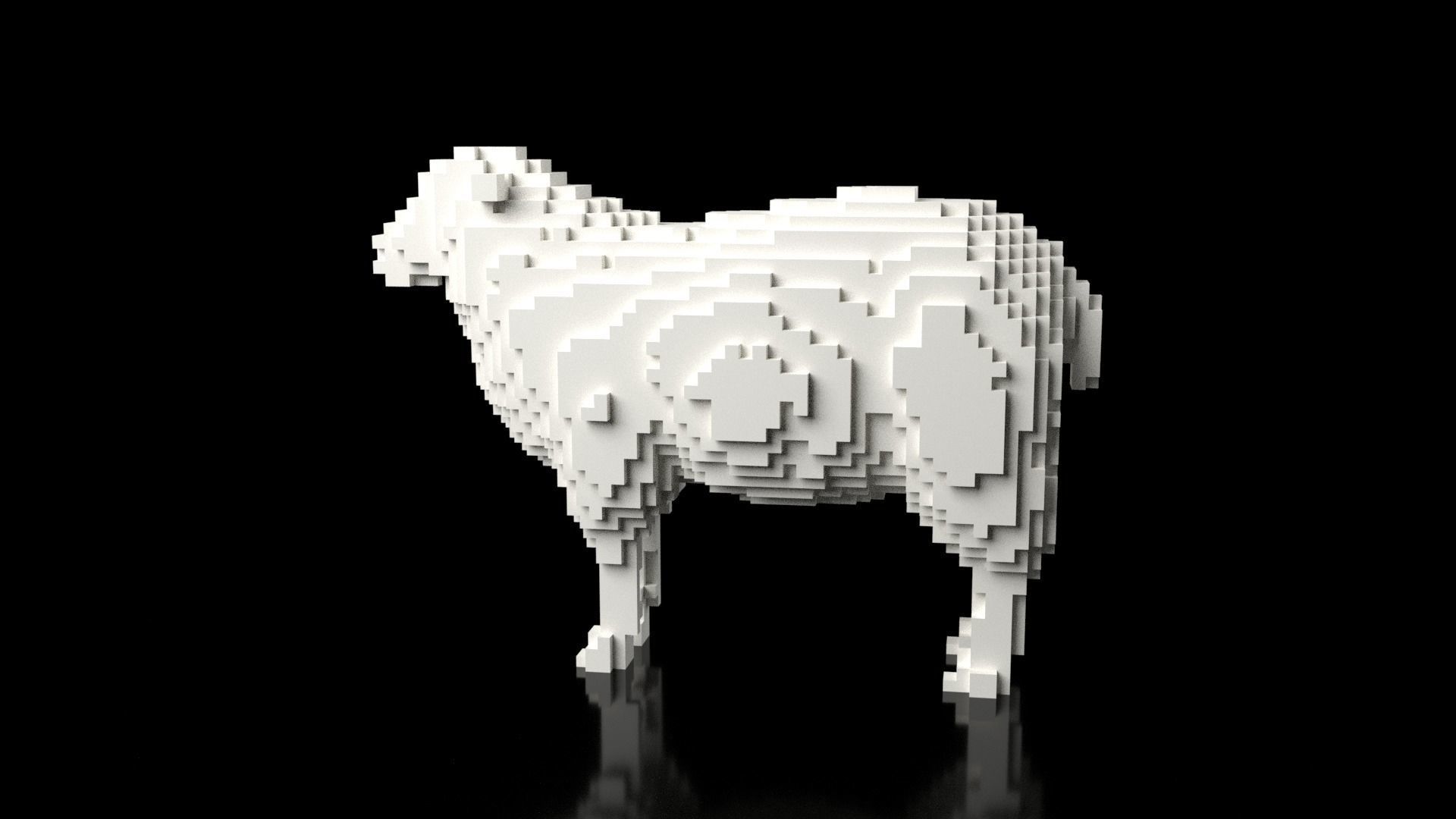 Sheep Minecraft Voxel Low-poly 3D model_6