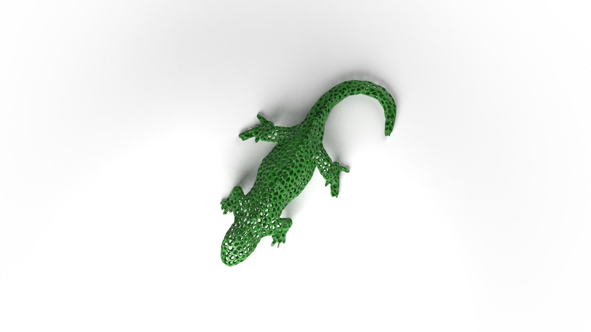 Iguana Voronoi Low-poly 3D model_7
