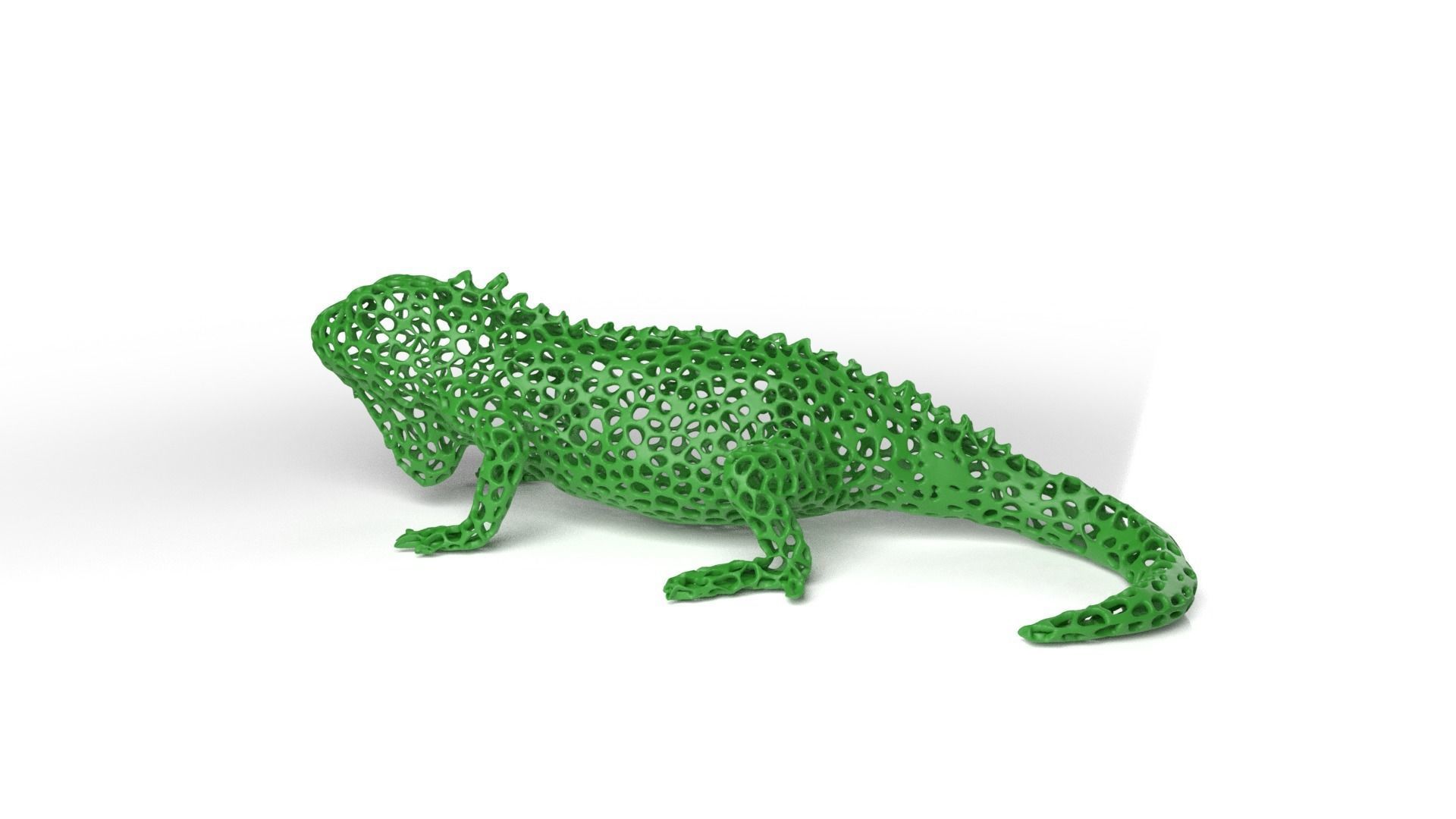 Iguana Voronoi Low-poly 3D model_6