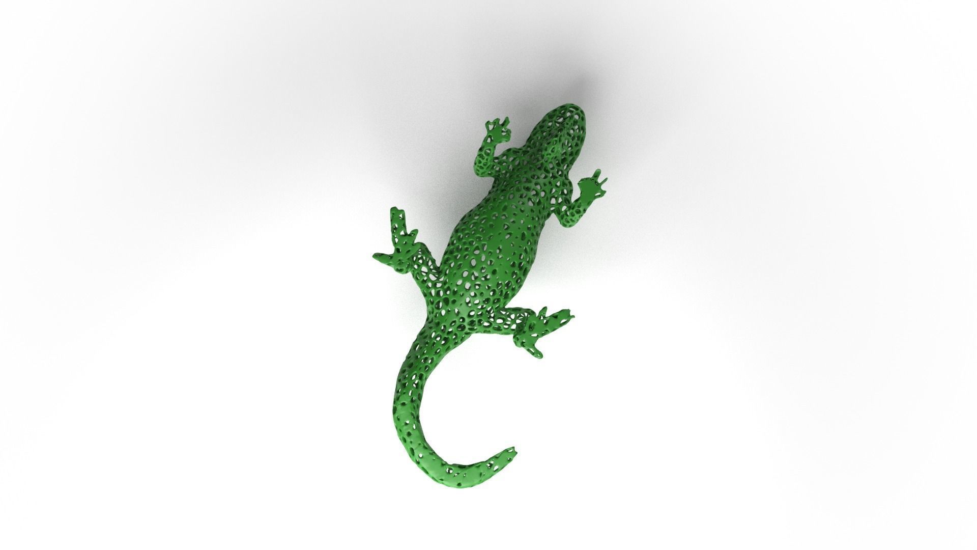 Iguana Voronoi Low-poly 3D model_8