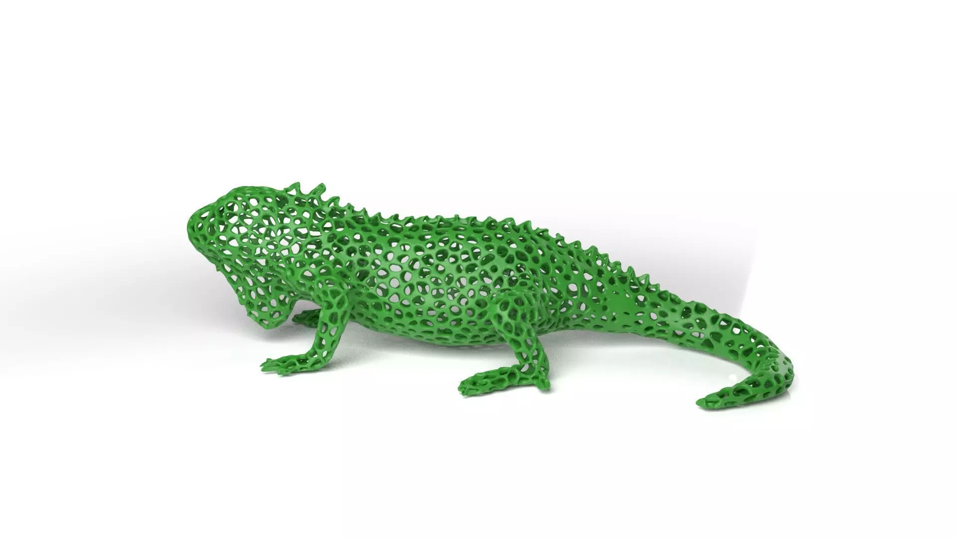 Iguana Voronoi Low-poly 3D model_0