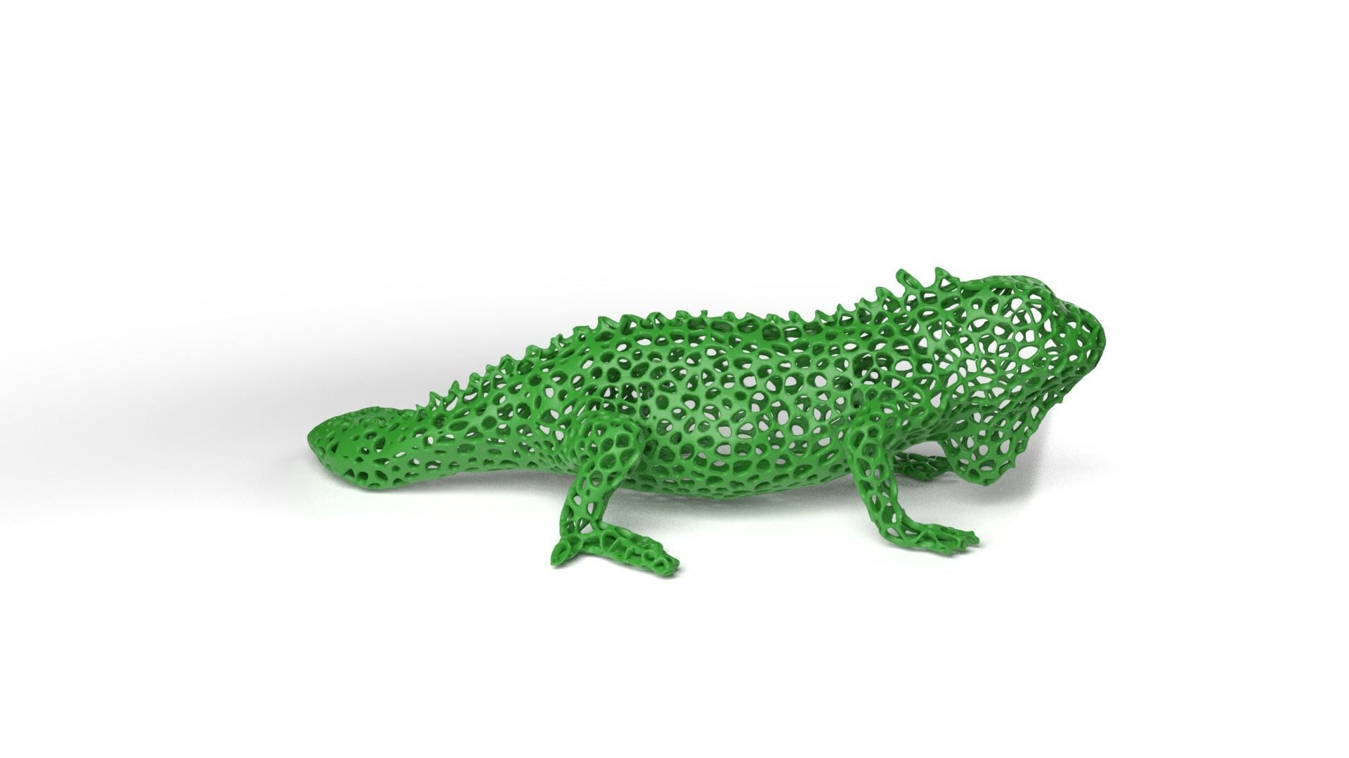 Iguana Voronoi Low-poly 3D model_3