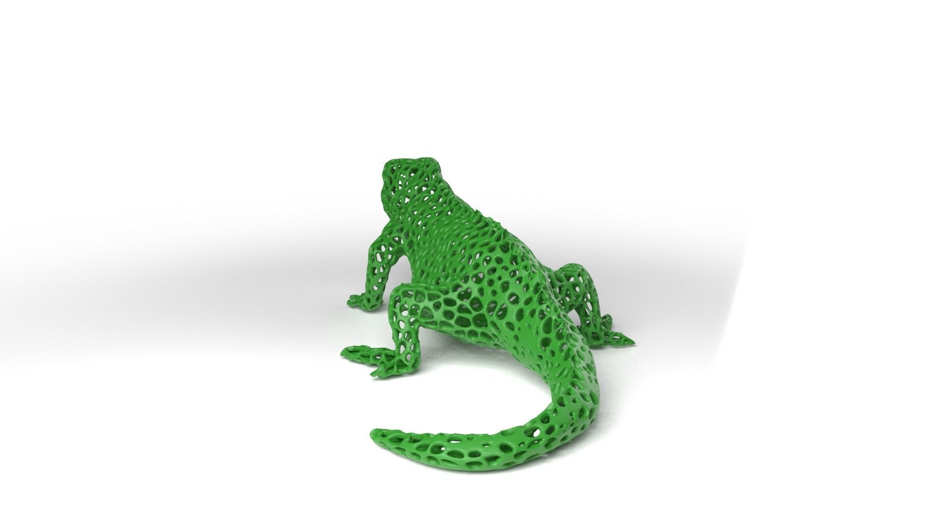 Iguana Voronoi Low-poly 3D model_5