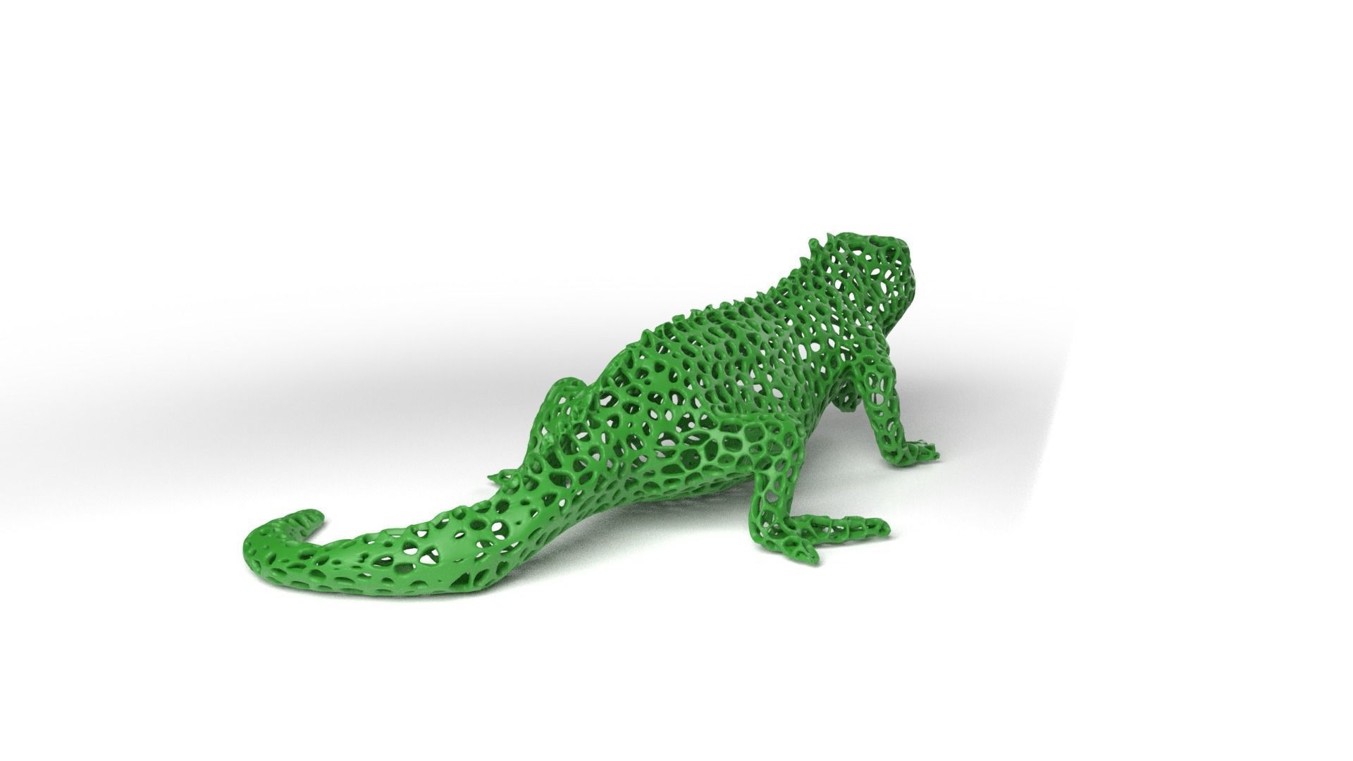 Iguana Voronoi Low-poly 3D model_4