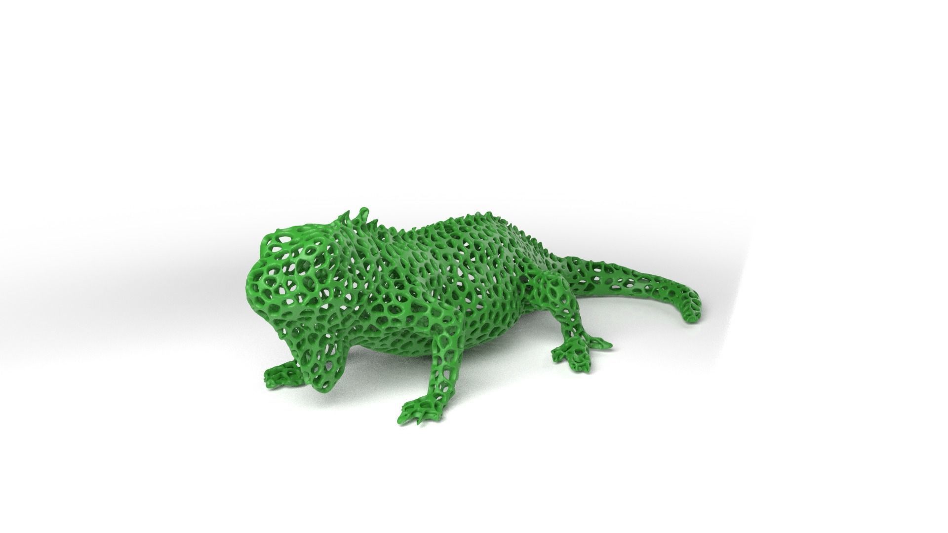 Iguana Voronoi Low-poly 3D model_1