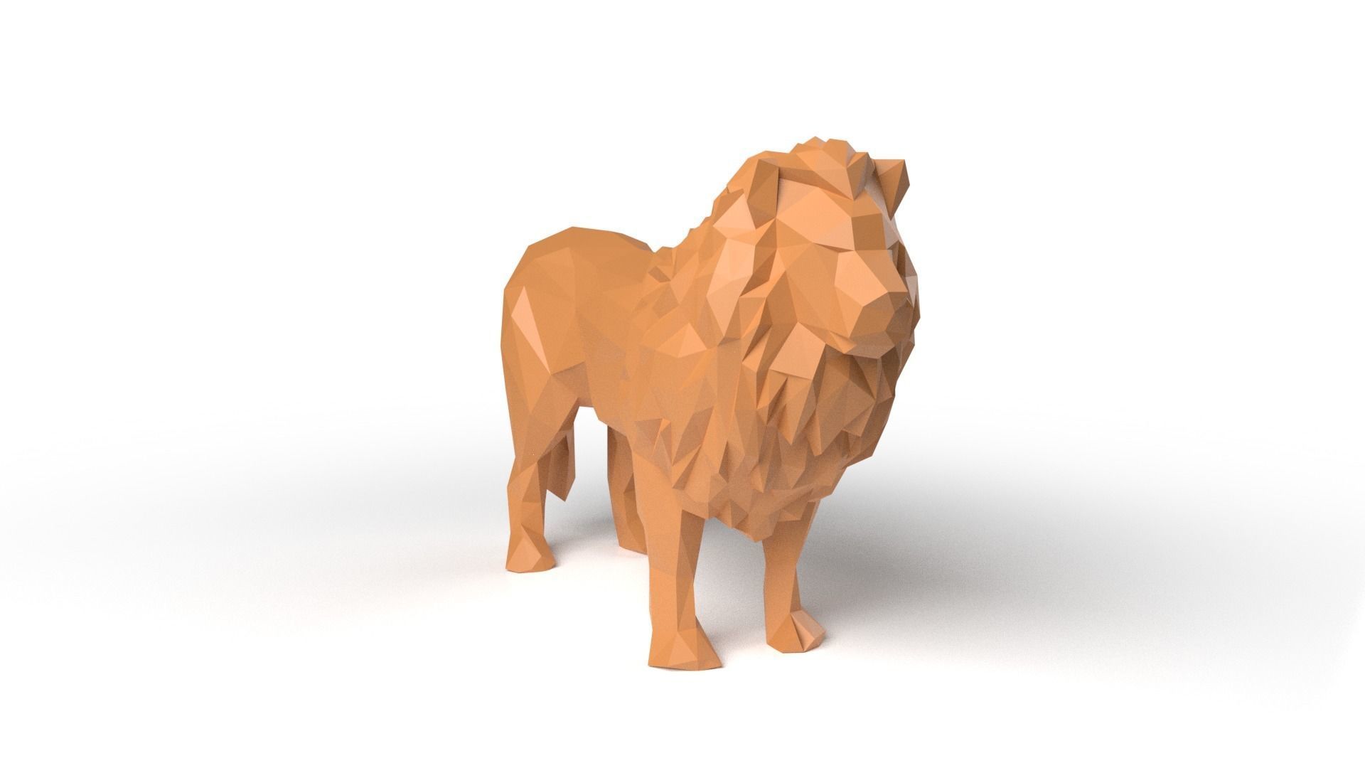 Lion Low Poligonal Low-poly 3D model_2