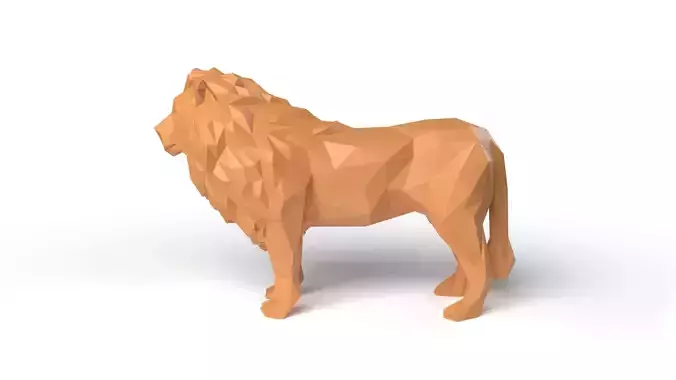 Lion Low Poligonal