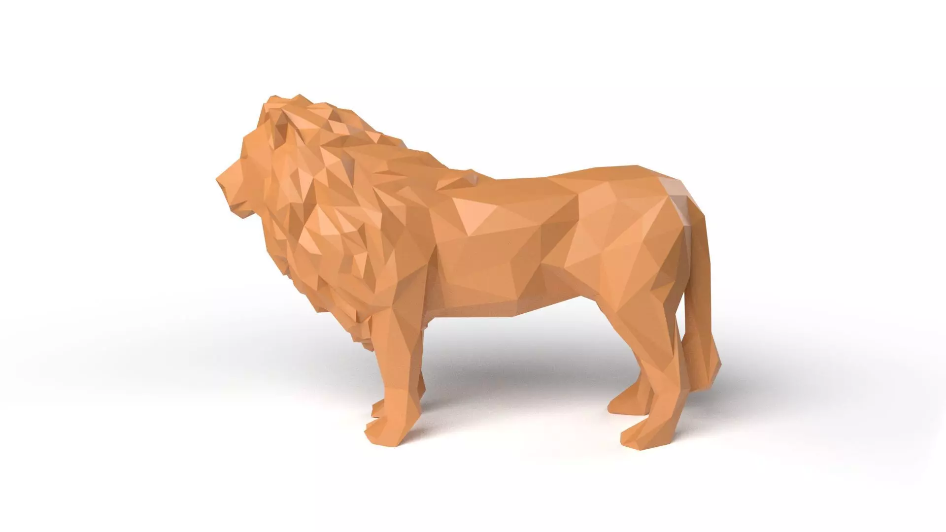 Lion Low Poligonal Low-poly 3D model_0