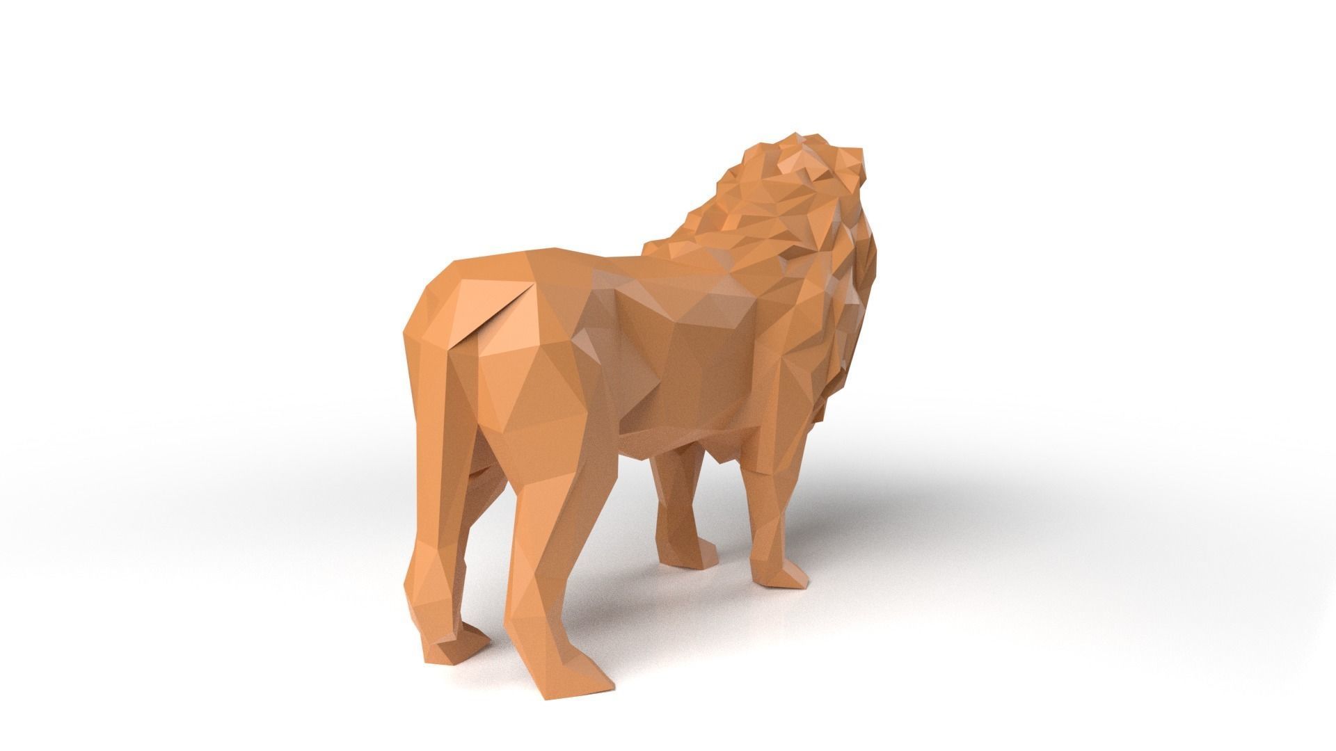 Lion Low Poligonal Low-poly 3D model_4