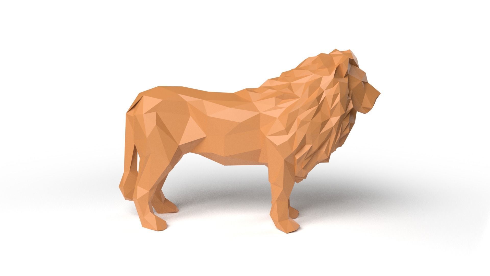 Lion Low Poligonal Low-poly 3D model_3