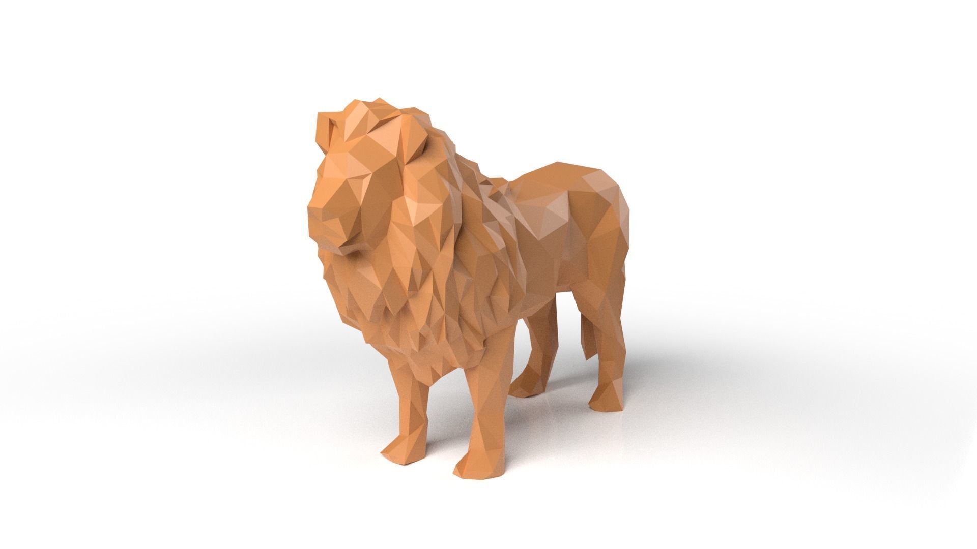 Lion Low Poligonal Low-poly 3D model_1