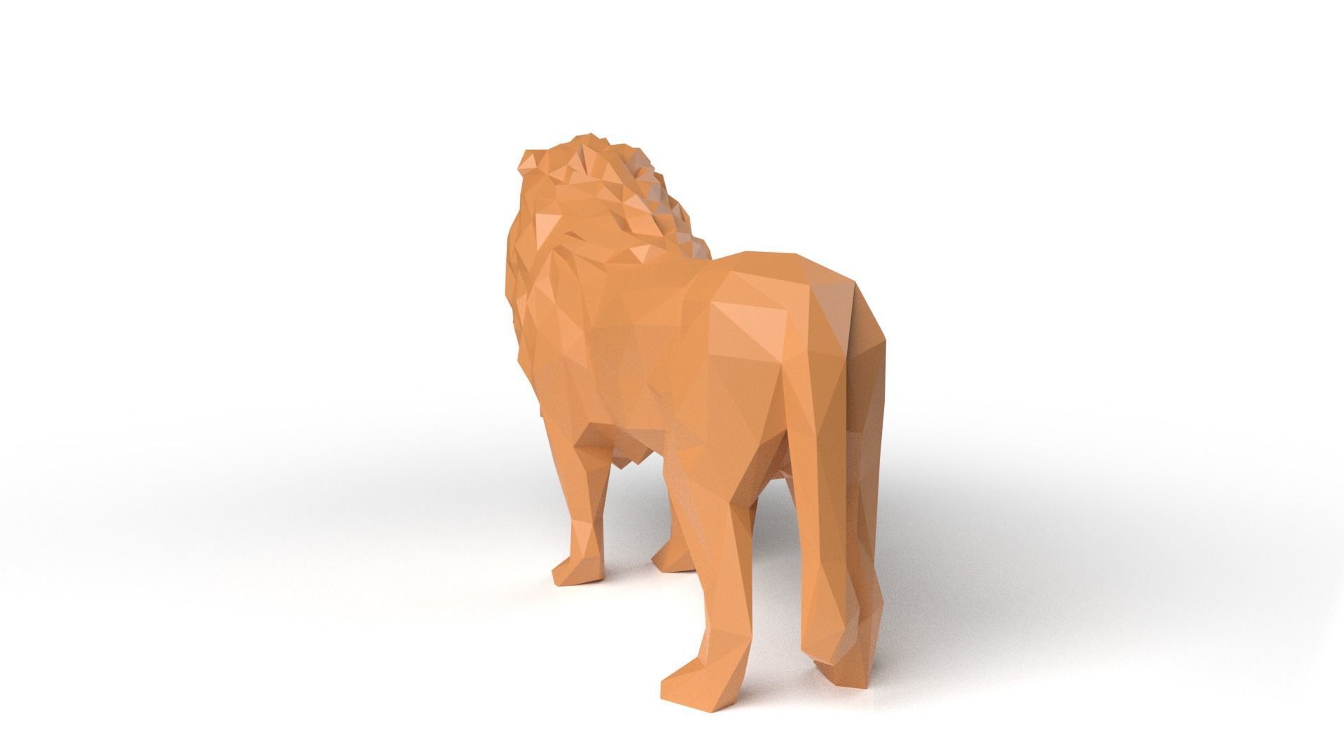 Lion Low Poligonal Low-poly 3D model_5