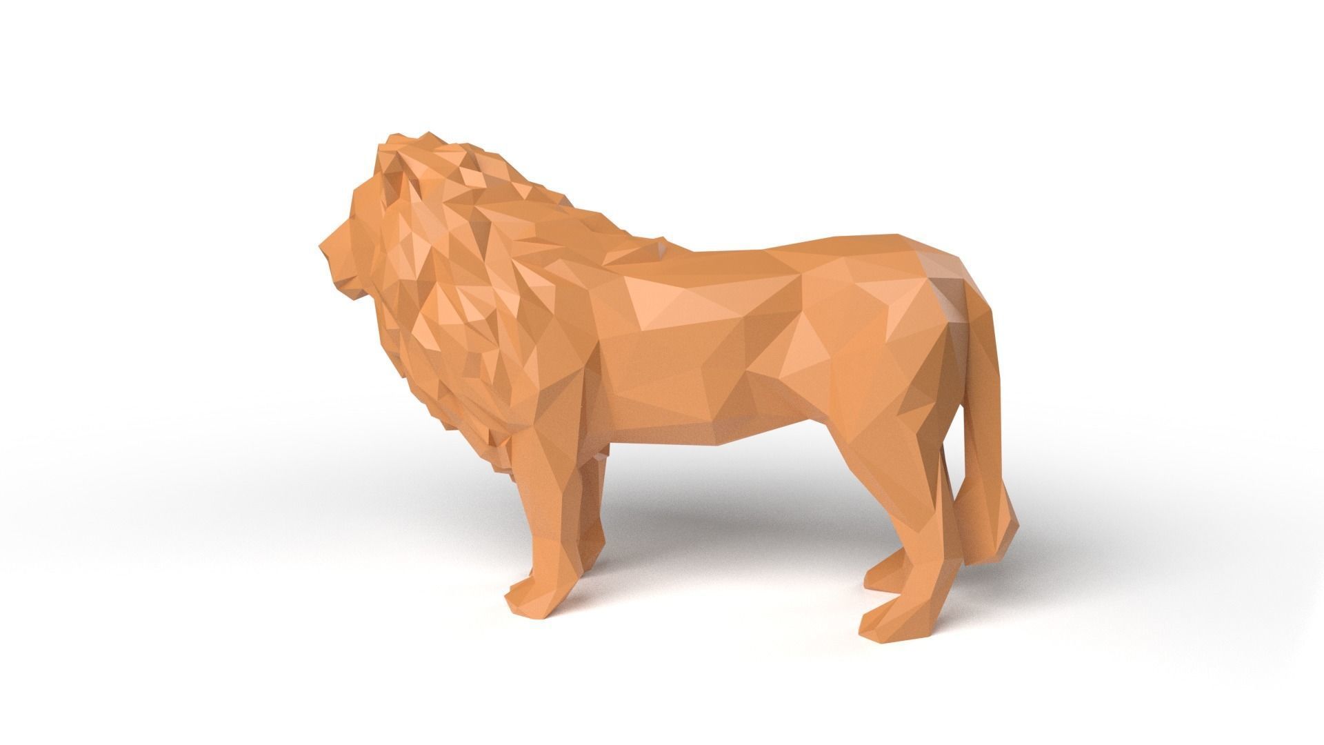 Lion Low Poligonal Low-poly 3D model_6