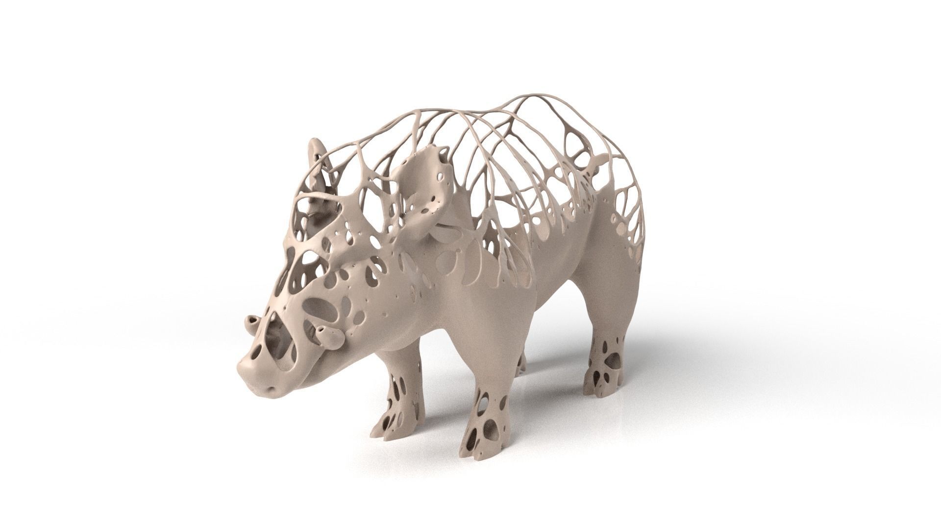 Wildboar Dust Voronoi Low-poly 3D model_1