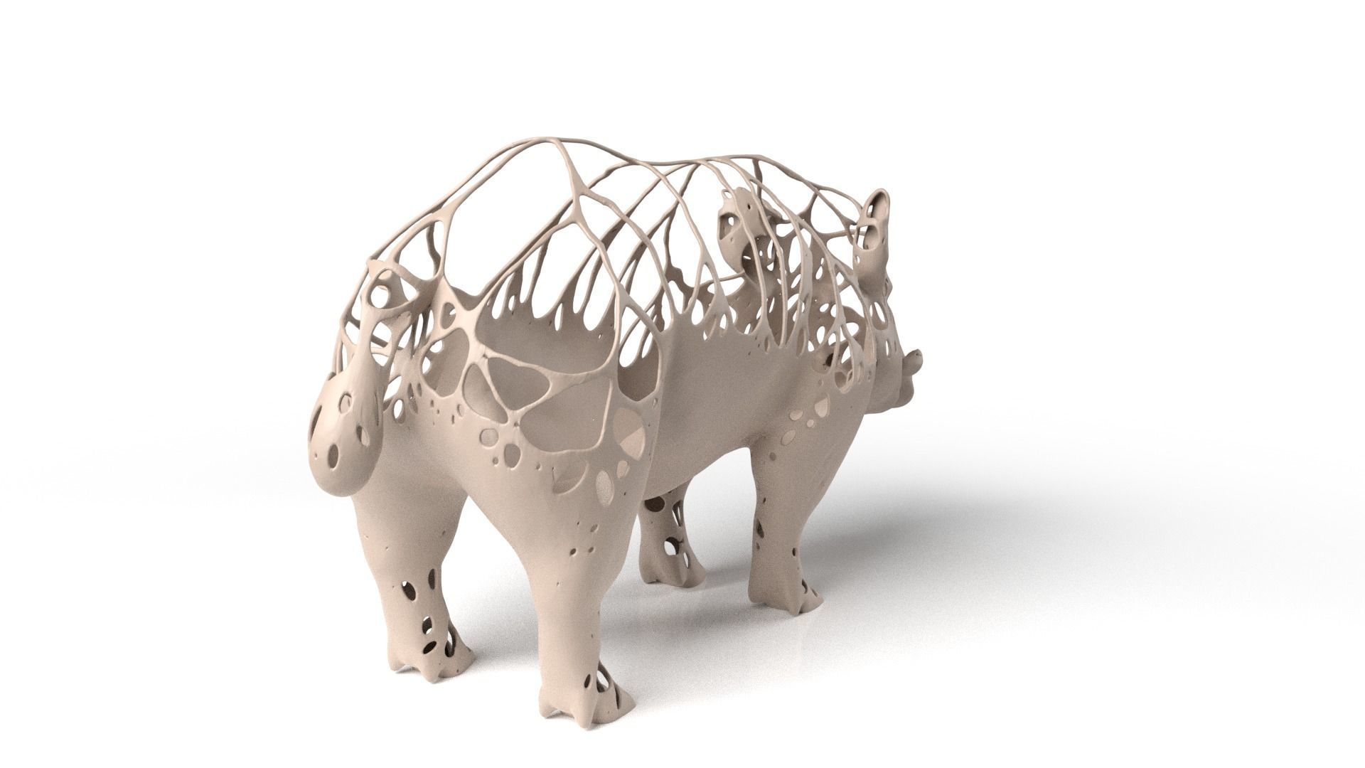Wildboar Dust Voronoi Low-poly 3D model_4
