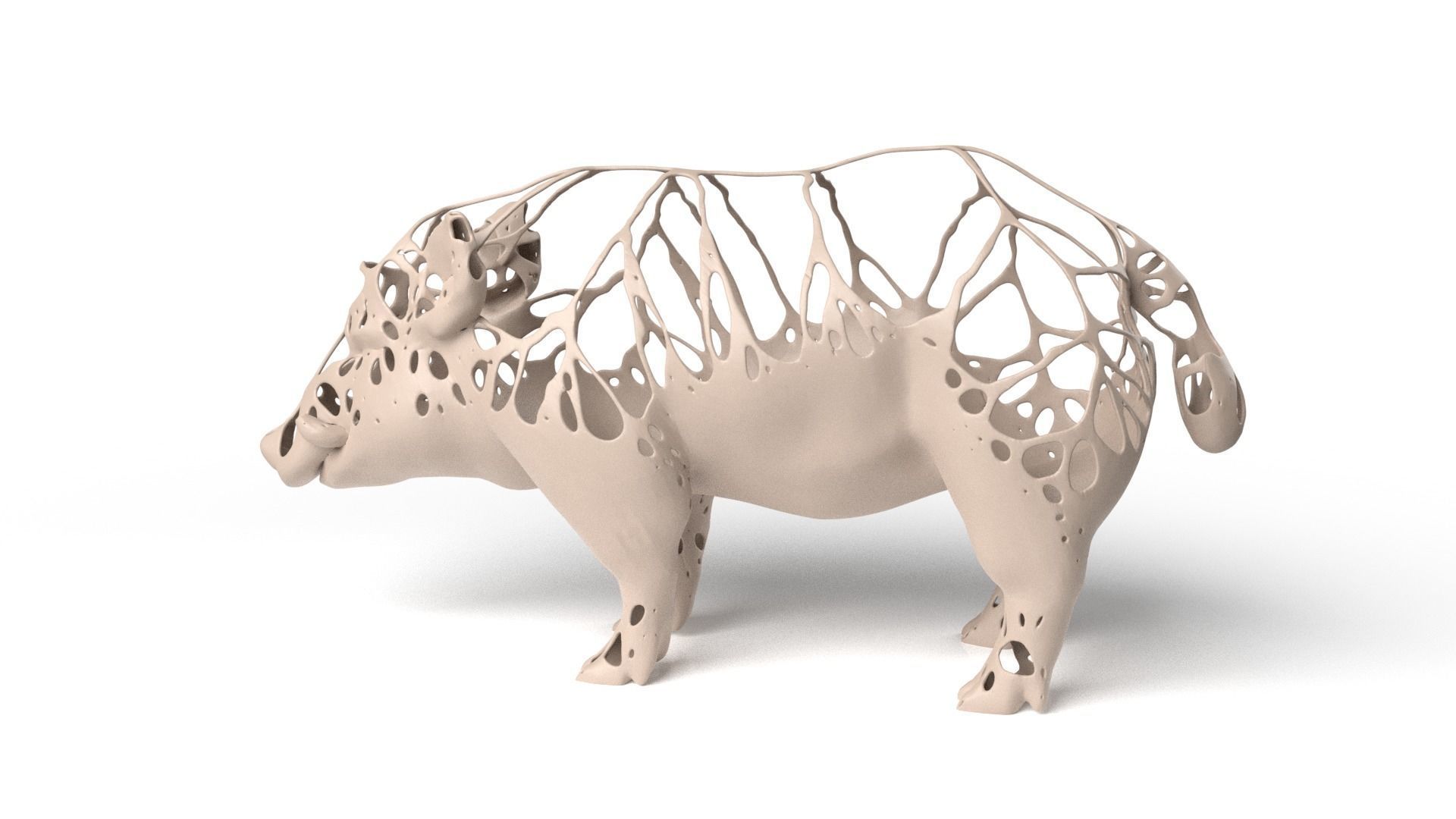 Wildboar Dust Voronoi Low-poly 3D model_6