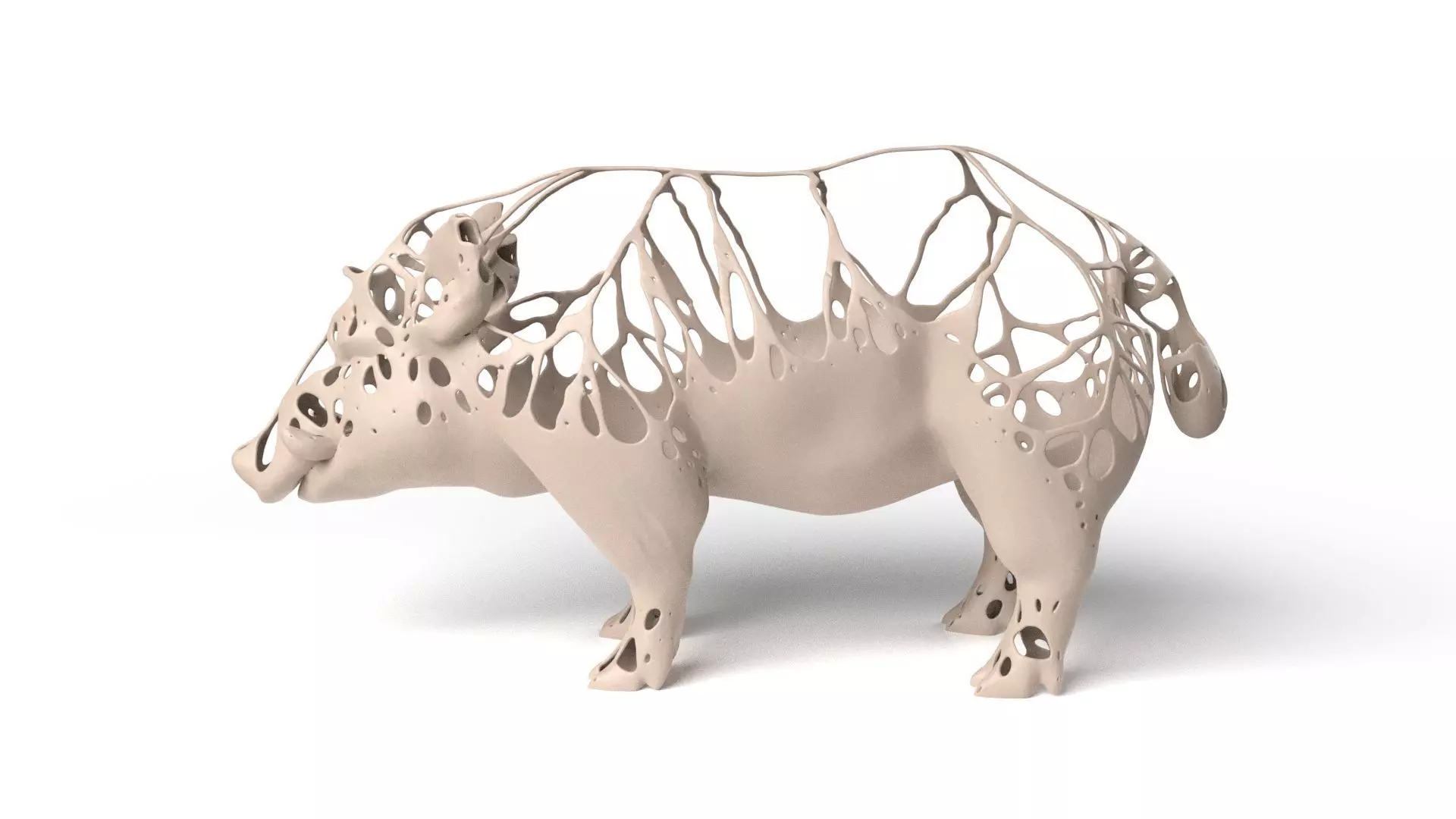 Wildboar Dust Voronoi Low-poly 3D model_0