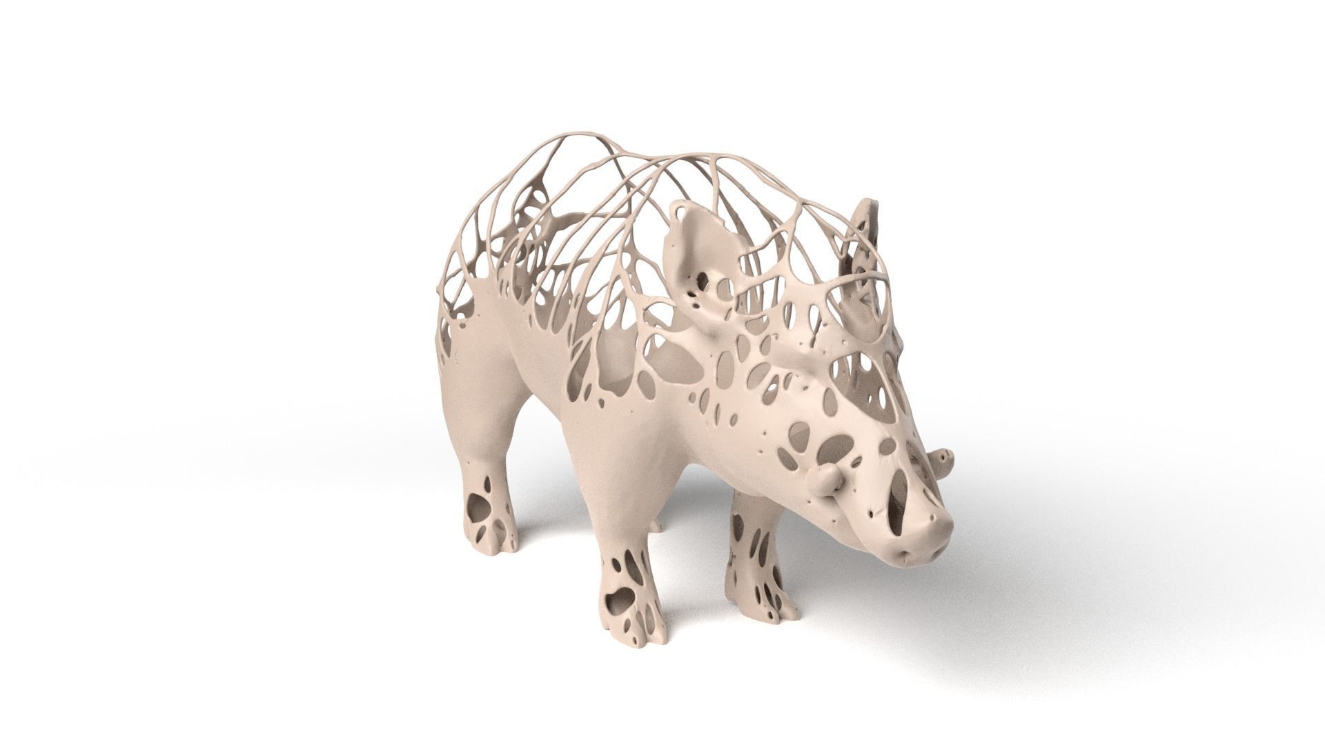 Wildboar Dust Voronoi Low-poly 3D model_2