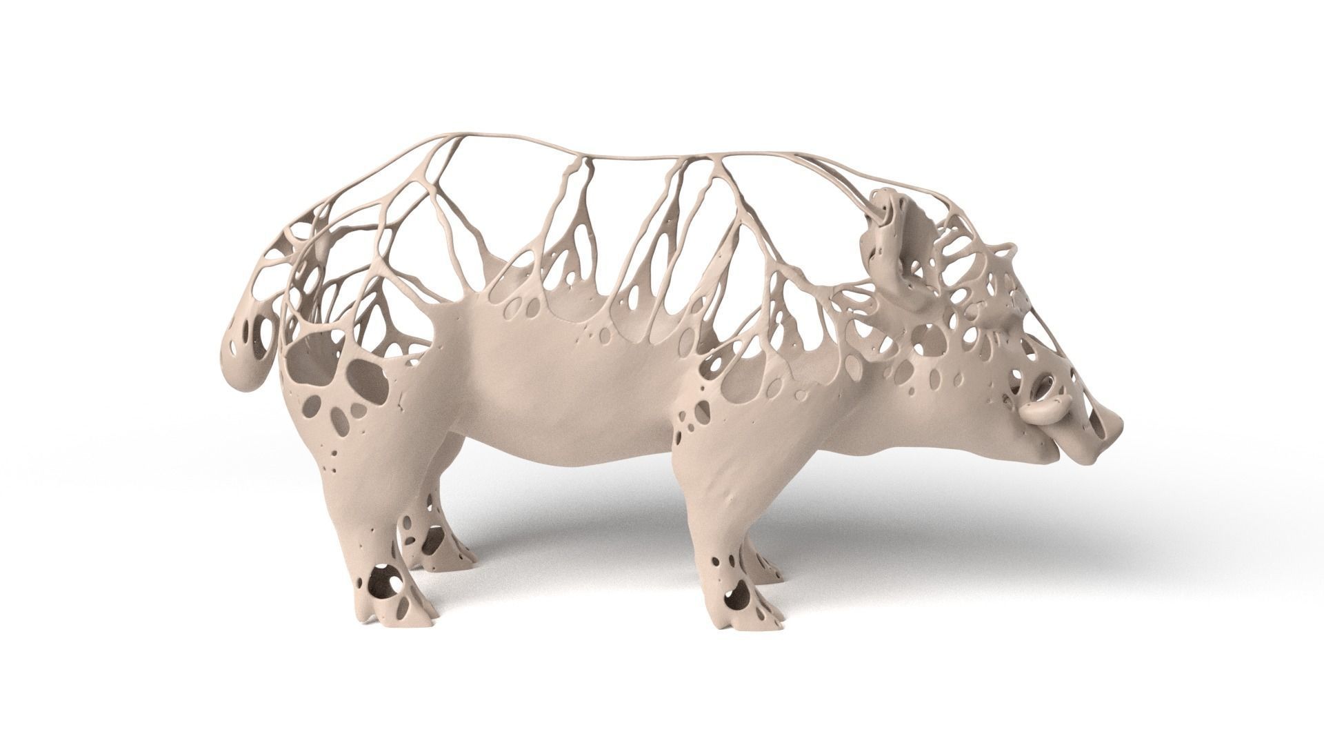 Wildboar Dust Voronoi Low-poly 3D model_3