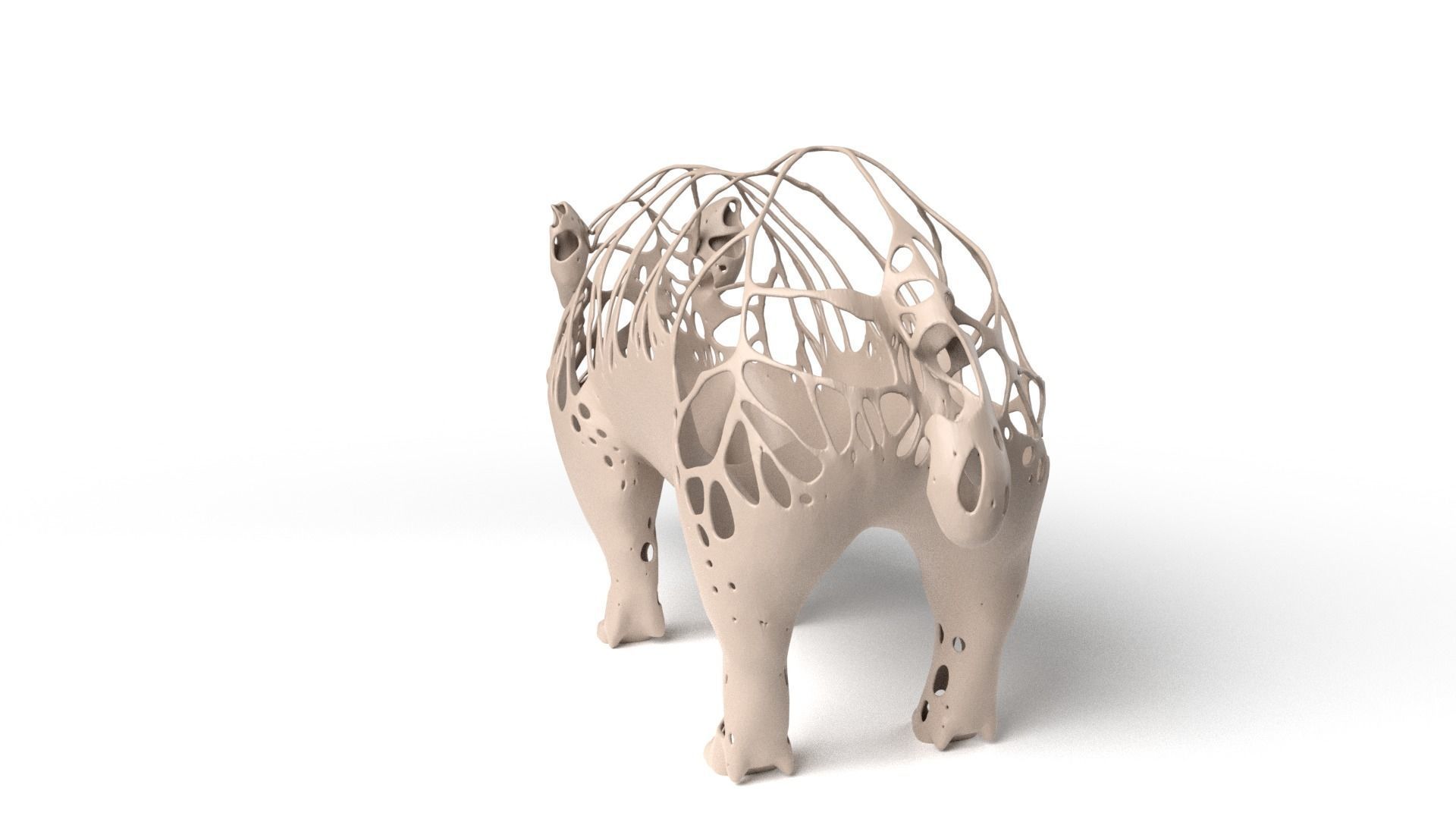 Wildboar Dust Voronoi Low-poly 3D model_5