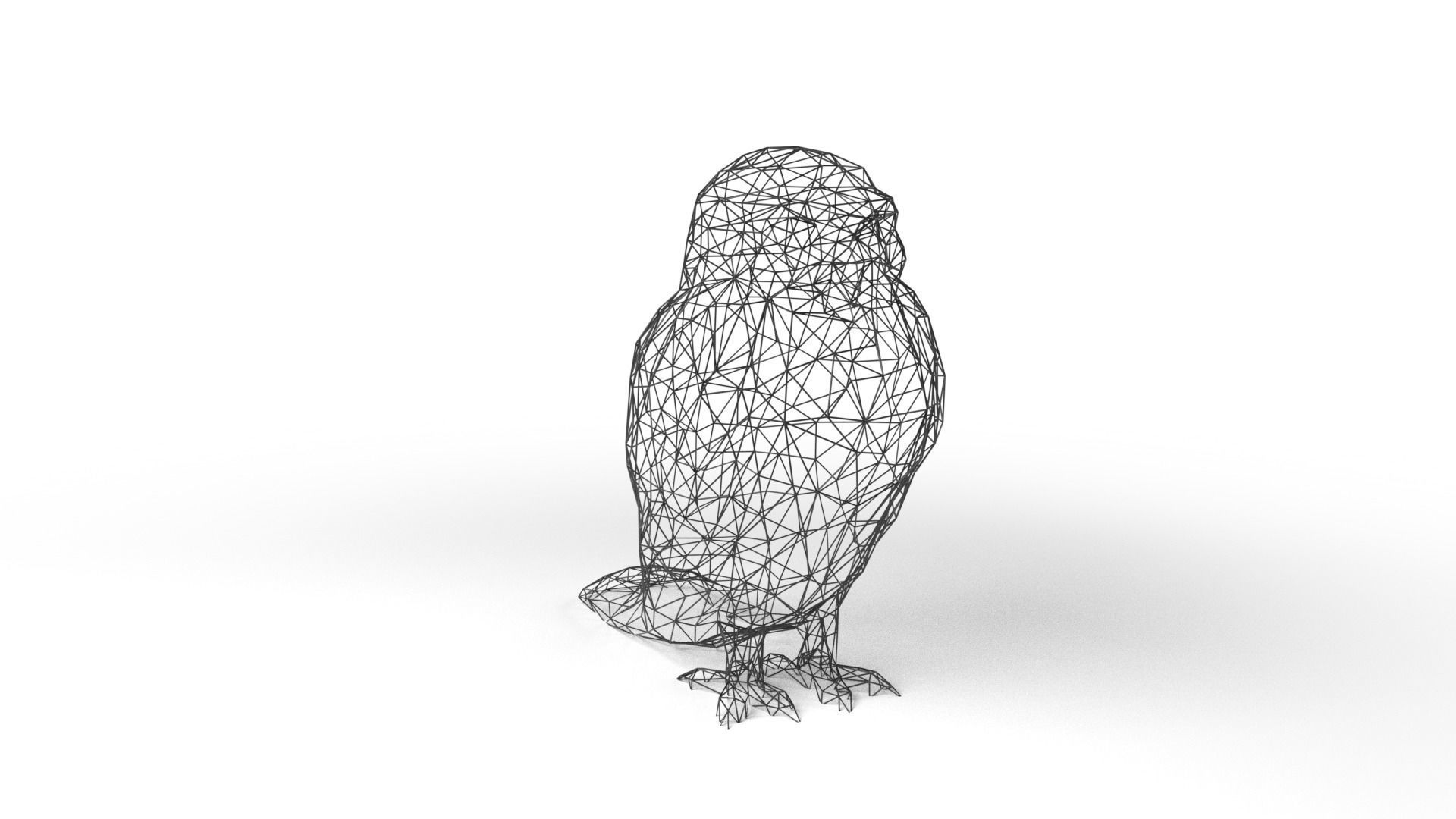 Owl Wireframe Low-poly 3D model_2