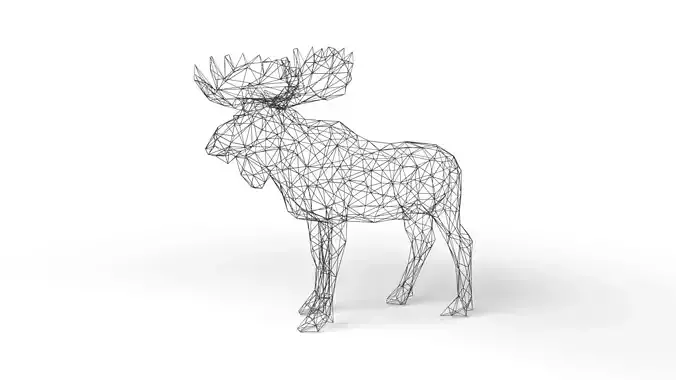 MooseII Wireframe Low-poly 3D model