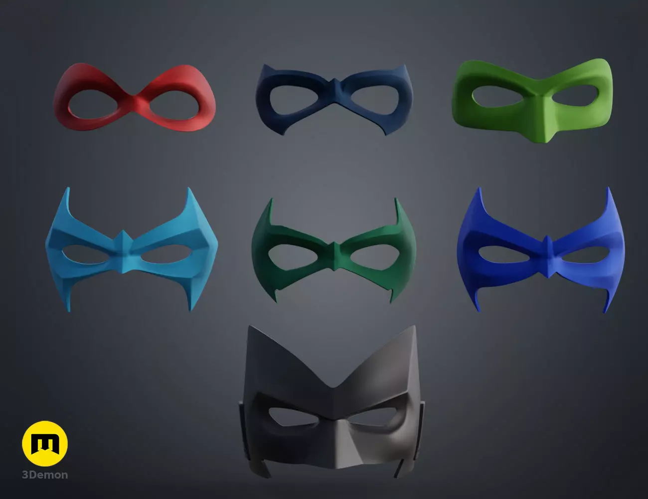 Gotham City mask bundle 3D print model_0