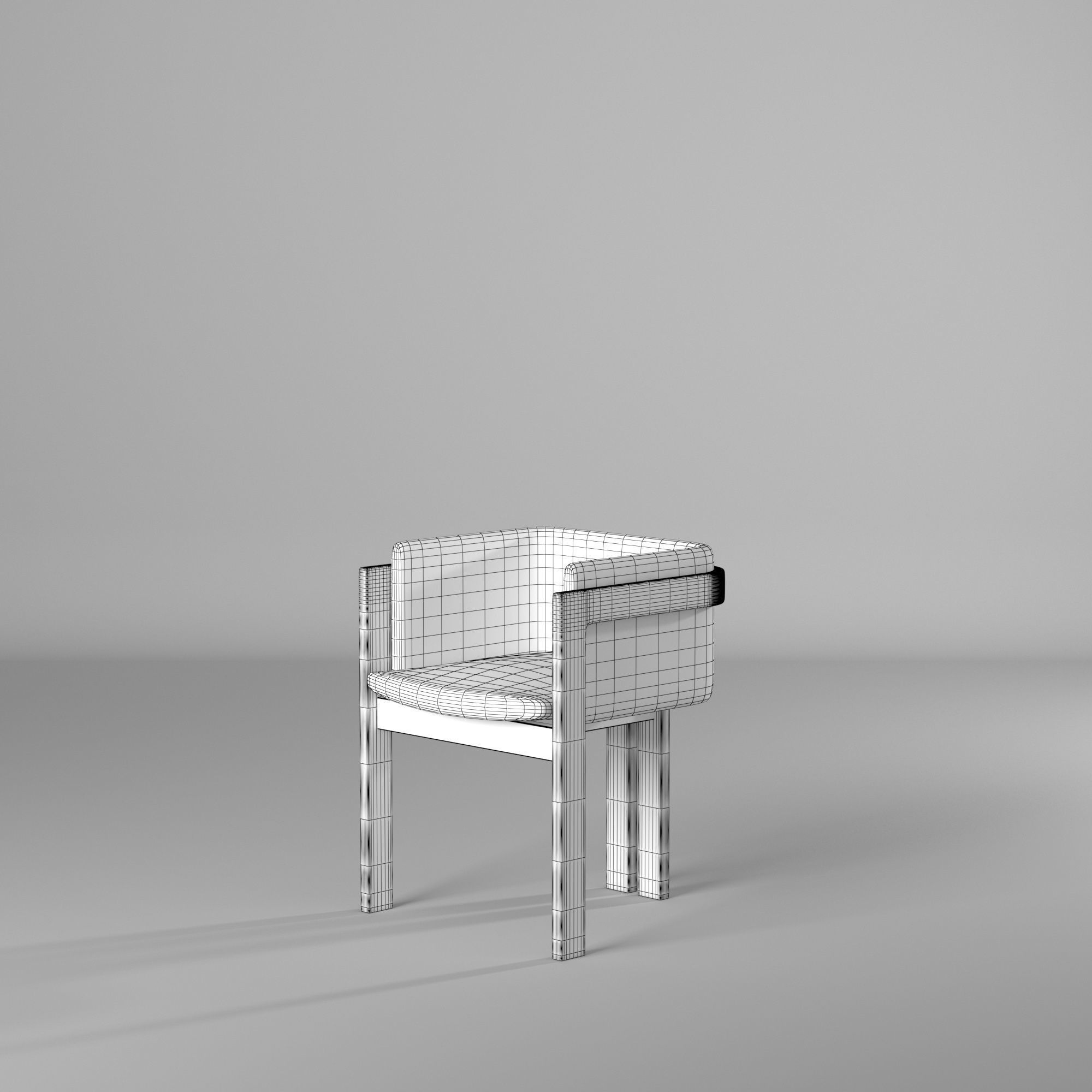 Dining chair Japanese restaurant model 3D model_5