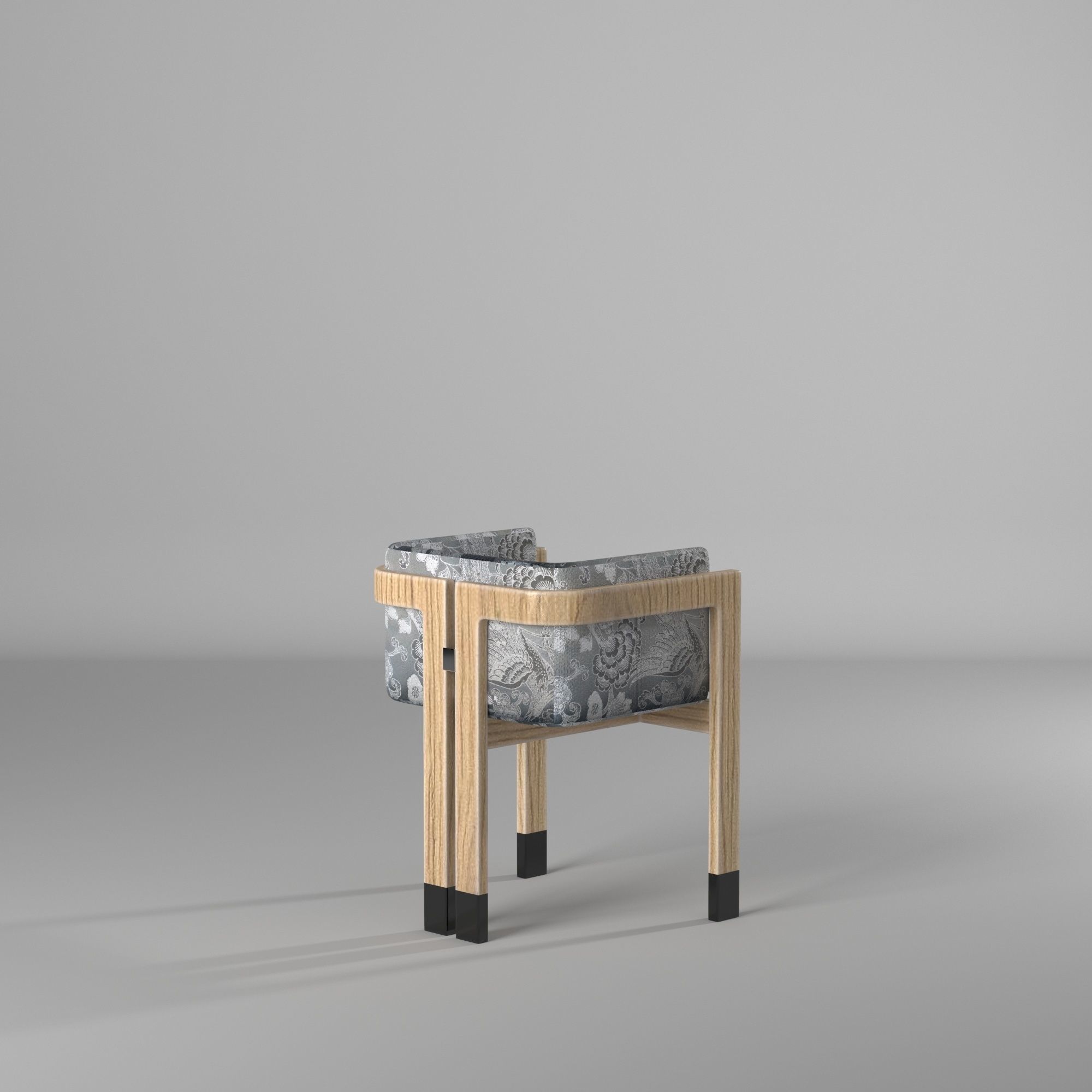 Dining chair Japanese restaurant model 3D model_4
