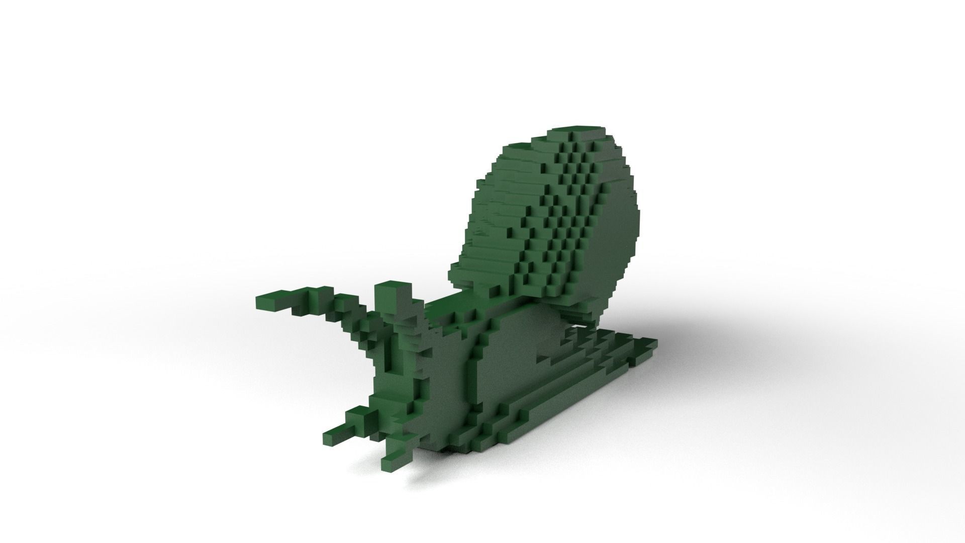 Snail Minecraft Voxel Low-poly 3D model_1