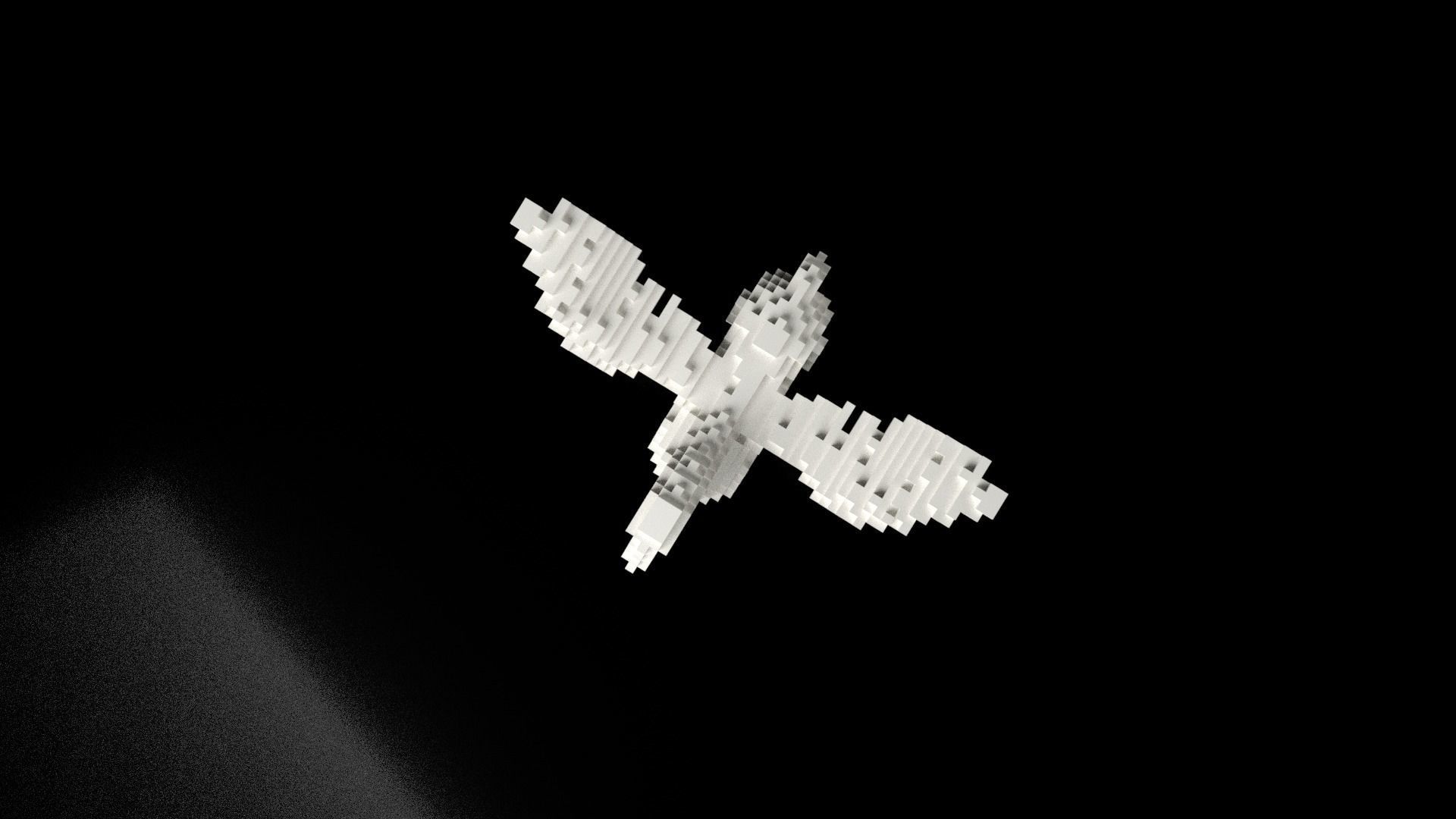 Pegasus Minecraft Voxel Low-poly 3D model_7