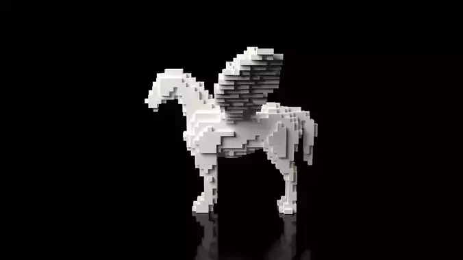 Pegasus Minecraft Voxel Low-poly 3D model