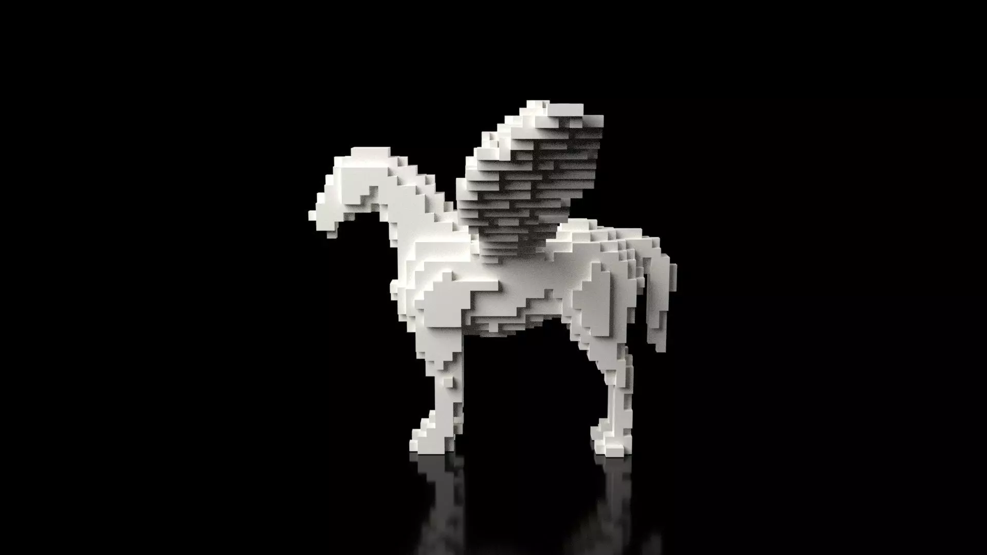 Pegasus Minecraft Voxel Low-poly 3D model_0
