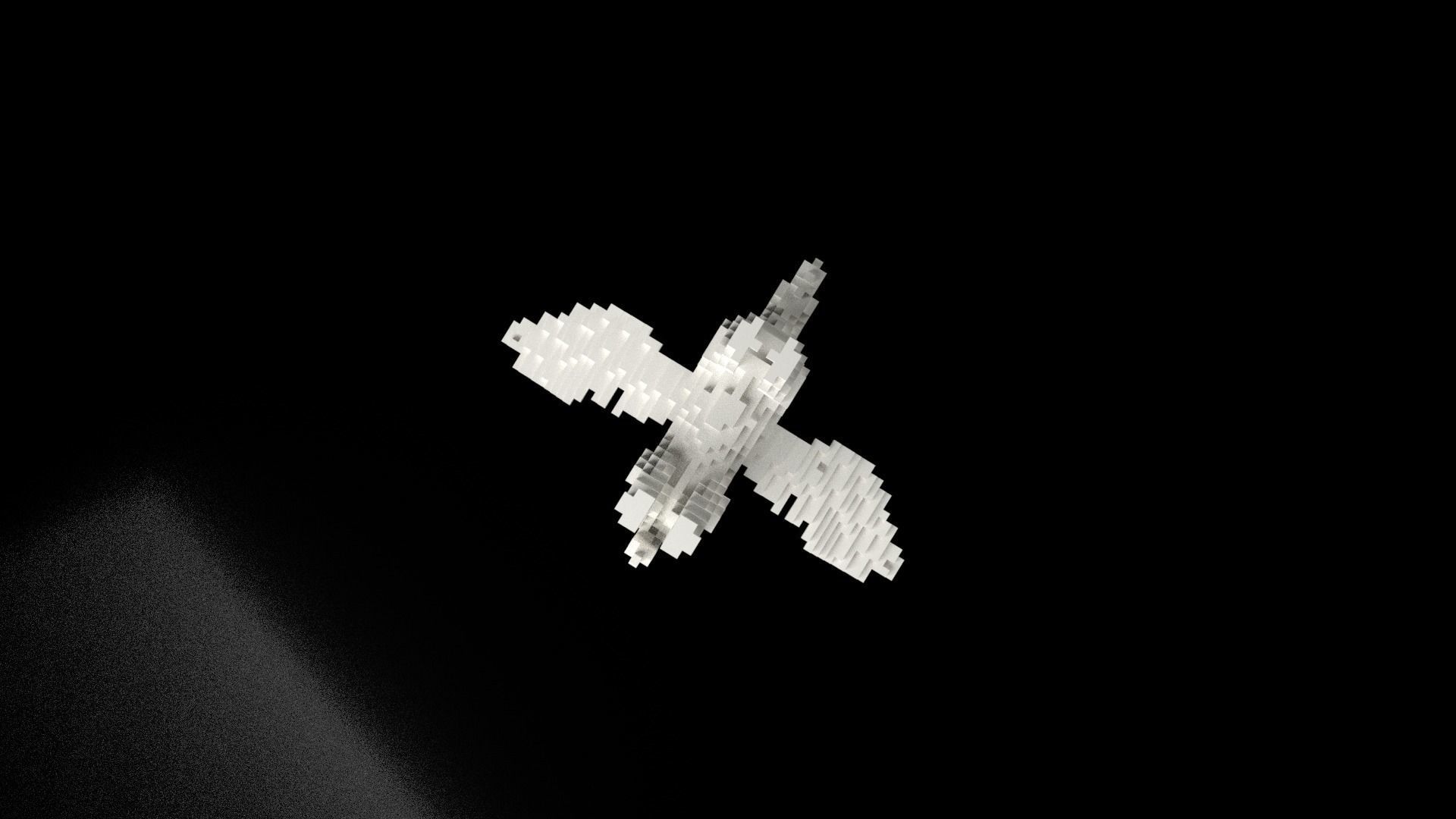 Pegasus Minecraft Voxel Low-poly 3D model_8