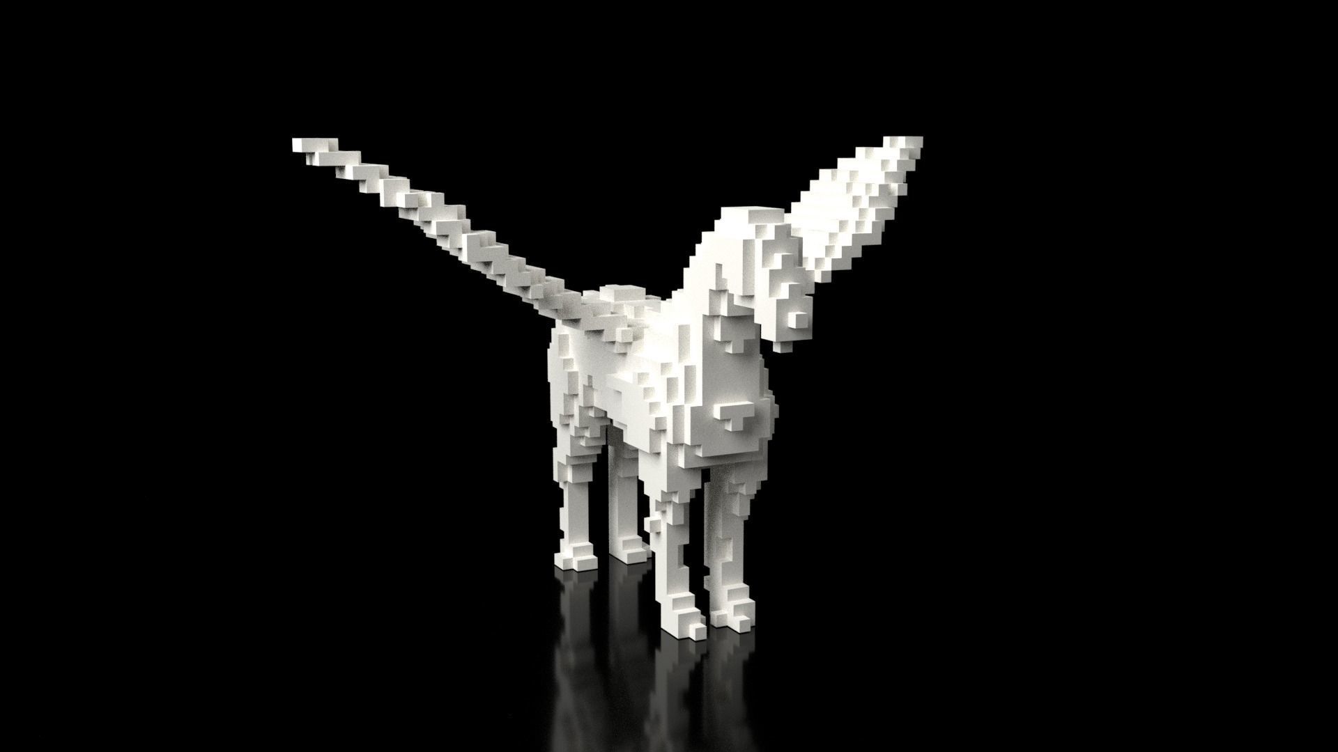 Pegasus Minecraft Voxel Low-poly 3D model_2