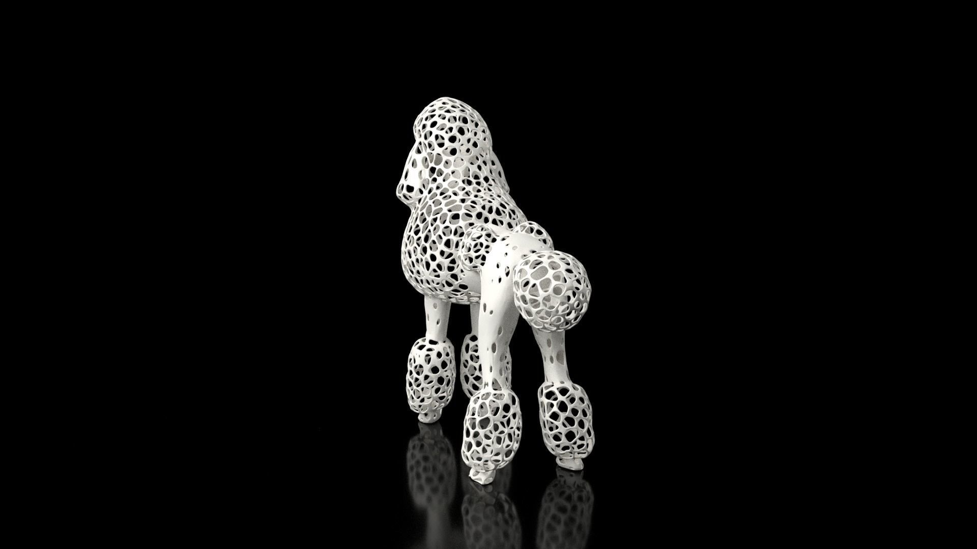 Poodle Voronoi Low-poly 3D model_5