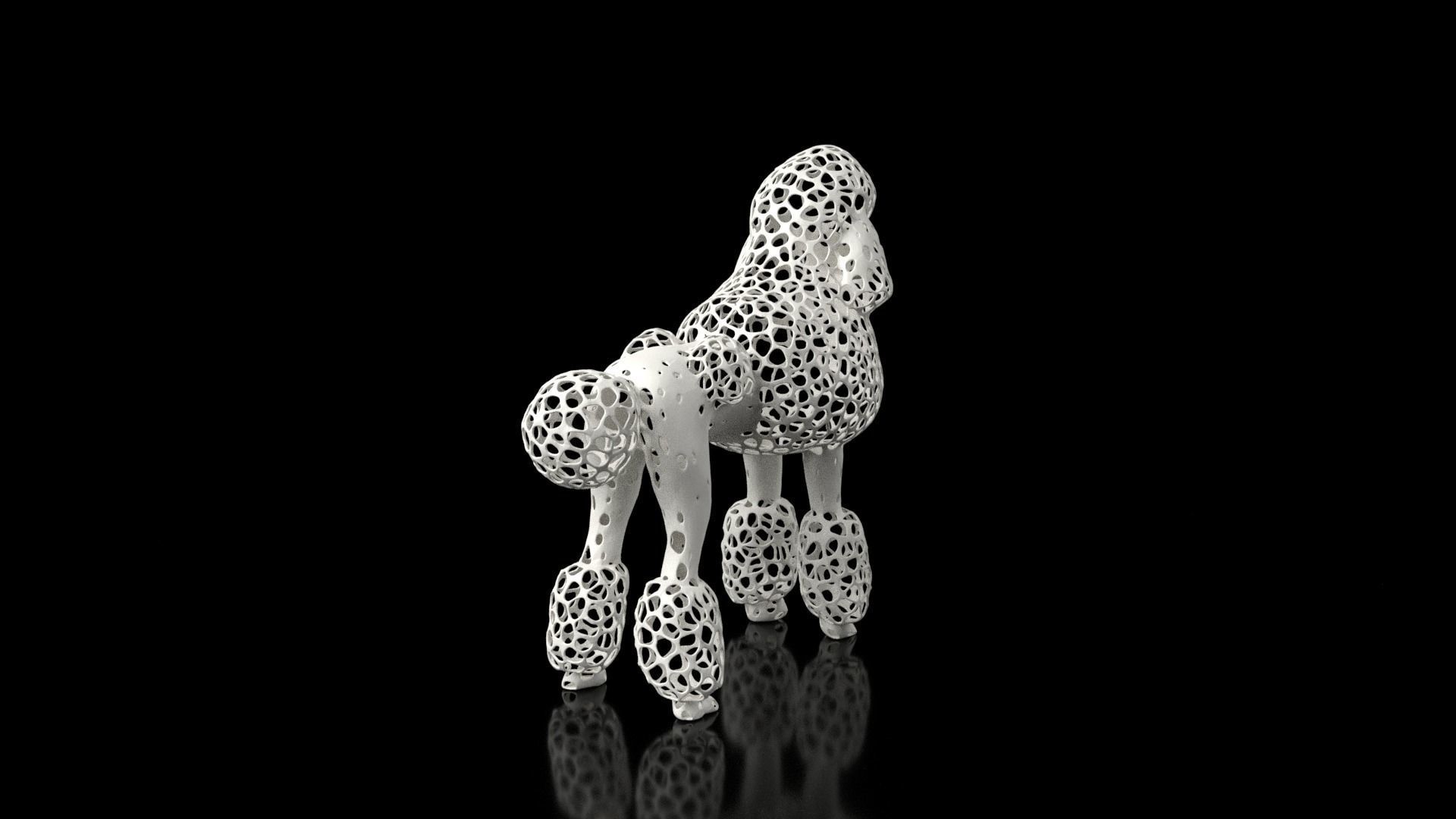 Poodle Voronoi Low-poly 3D model_4
