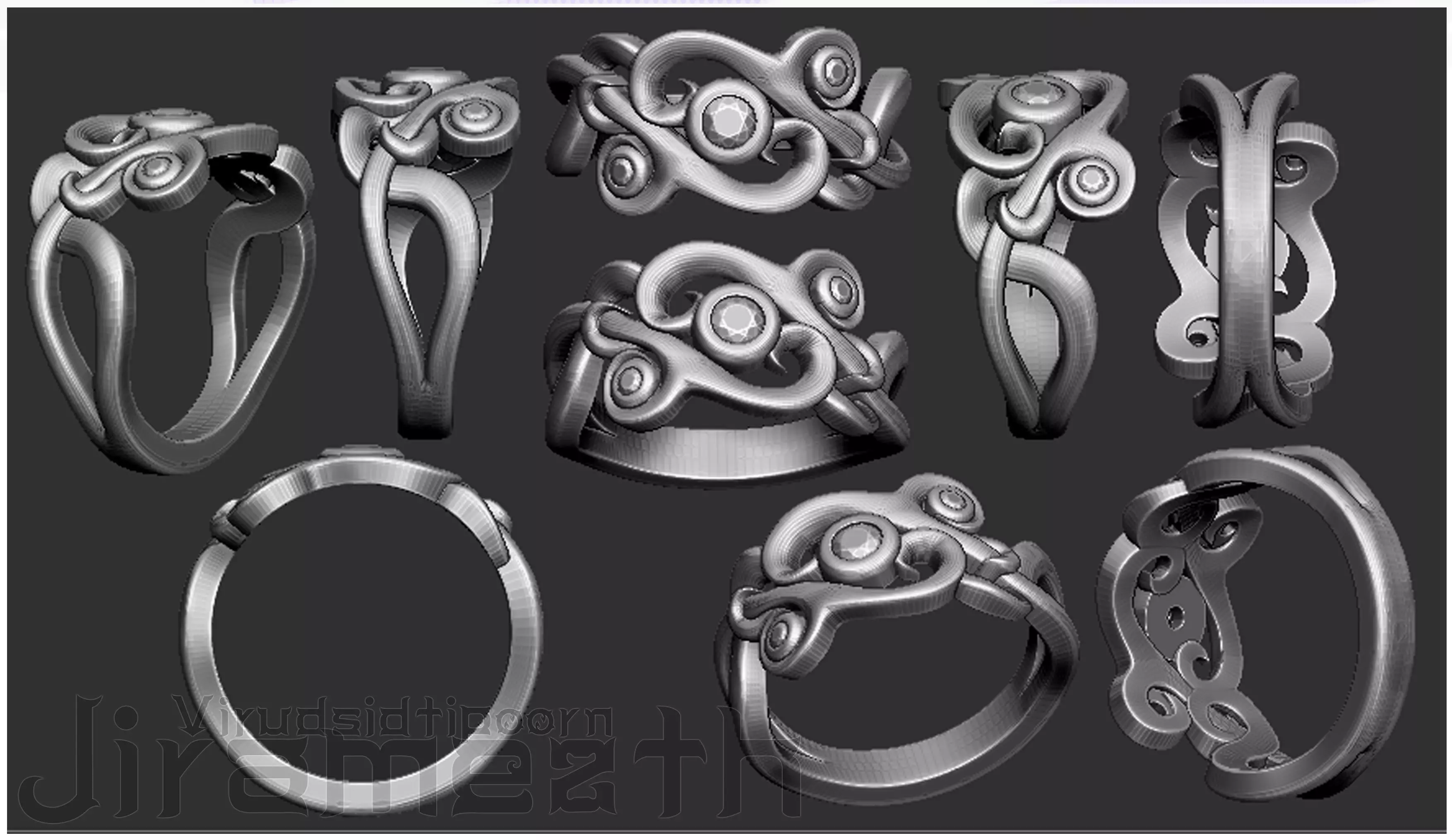 Weave Diamond Ring  3D print model_0