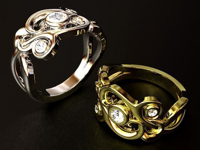 Weave Diamond Ring  3D print model_1