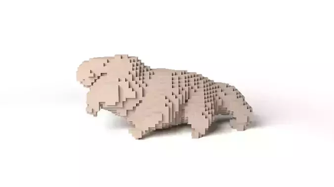 Tardigrade Minecraft Voxel Low-poly 3D model