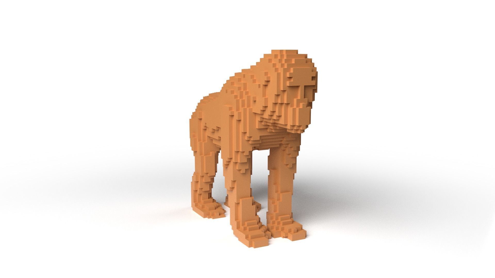 Monkey Minecraft Voxel Low-poly 3D model_2