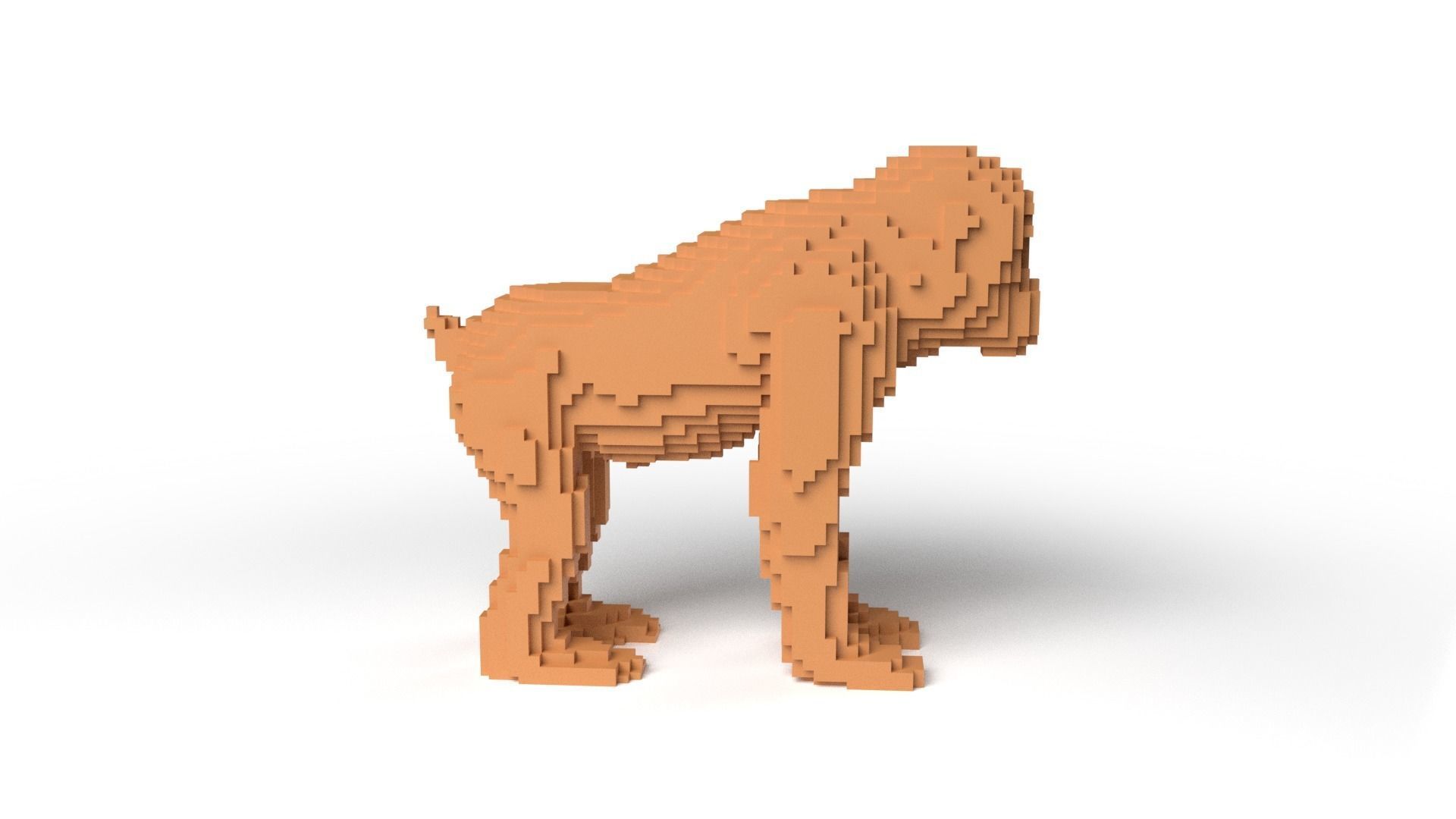 Monkey Minecraft Voxel Low-poly 3D model_3