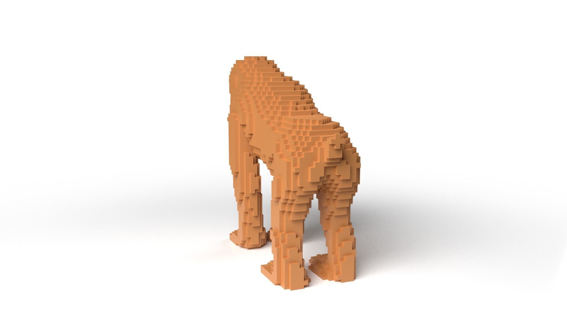 Monkey Minecraft Voxel Low-poly 3D model_5