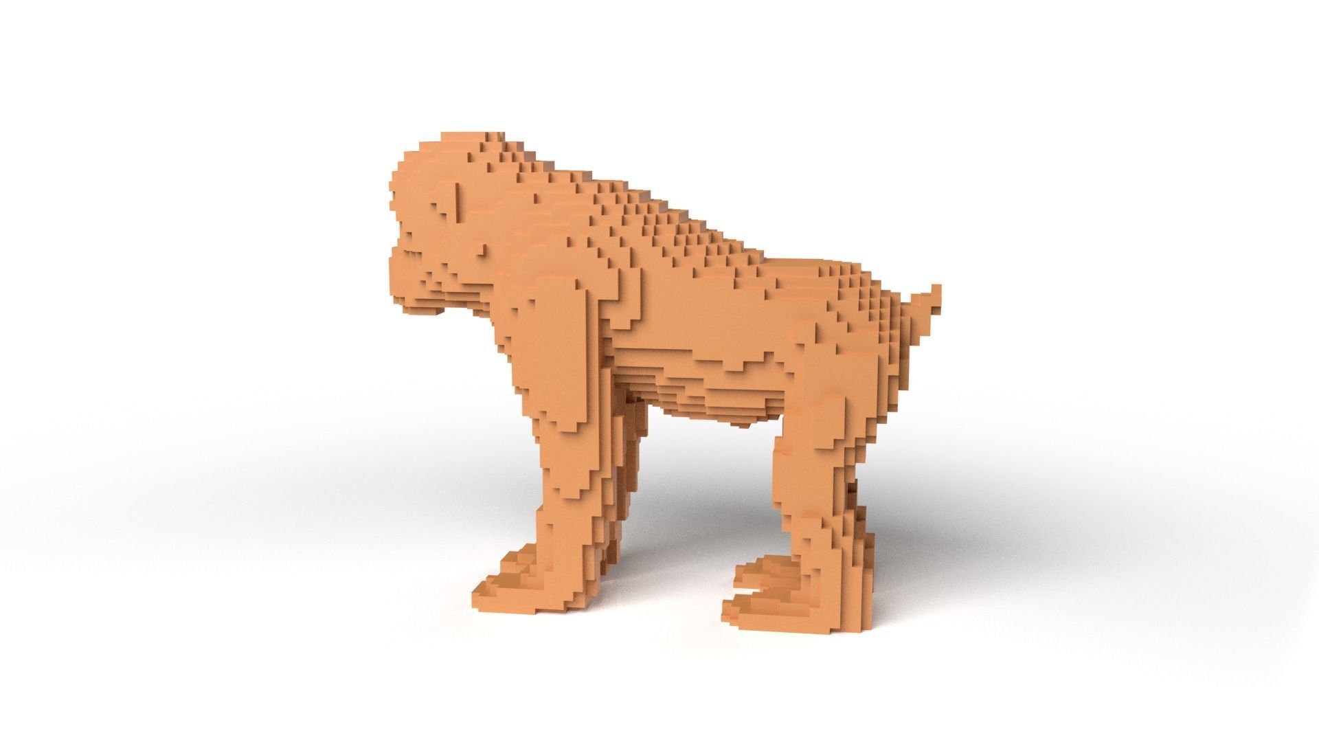 Monkey Minecraft Voxel Low-poly 3D model_6